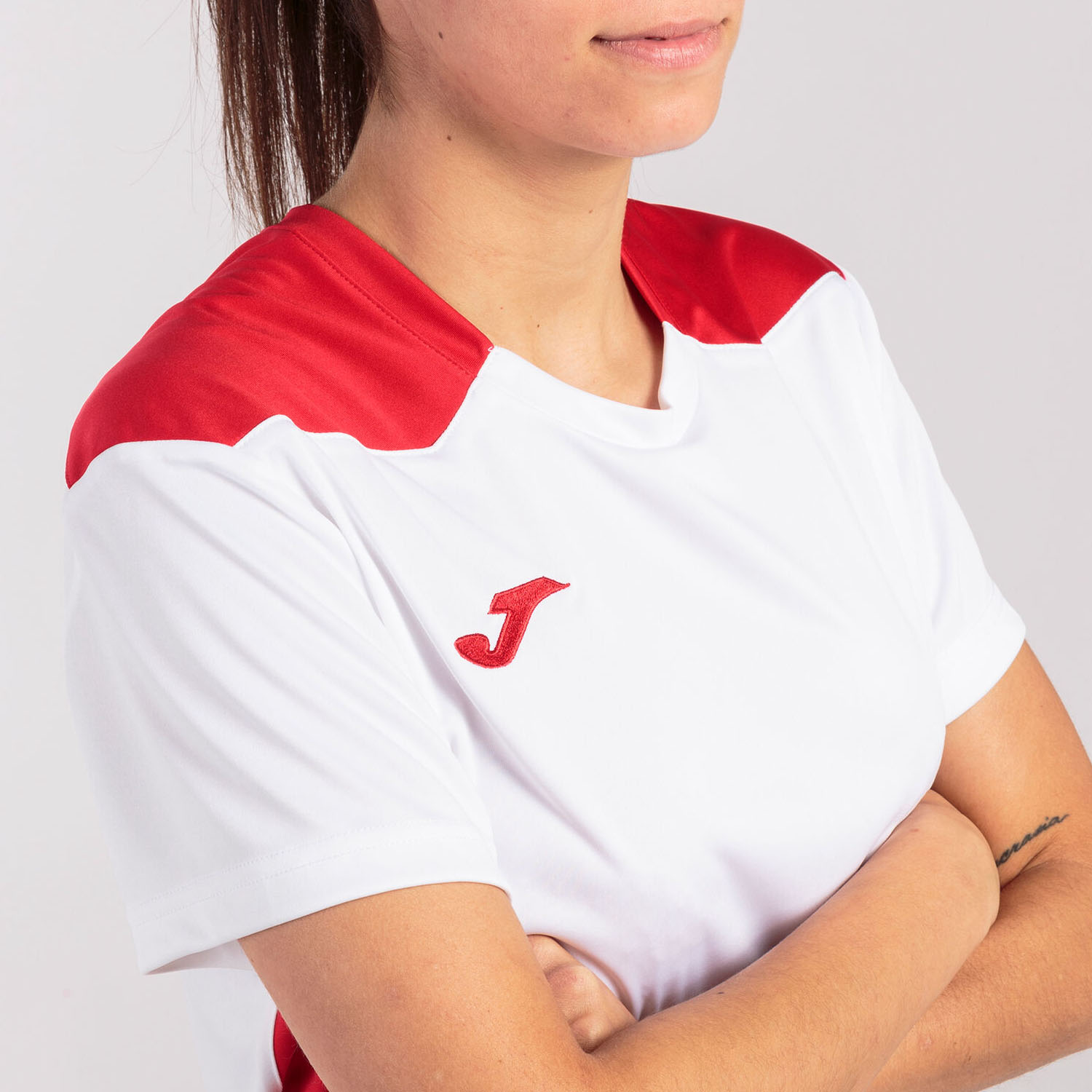 Joma Championship VI Logo Camiseta - White/Red