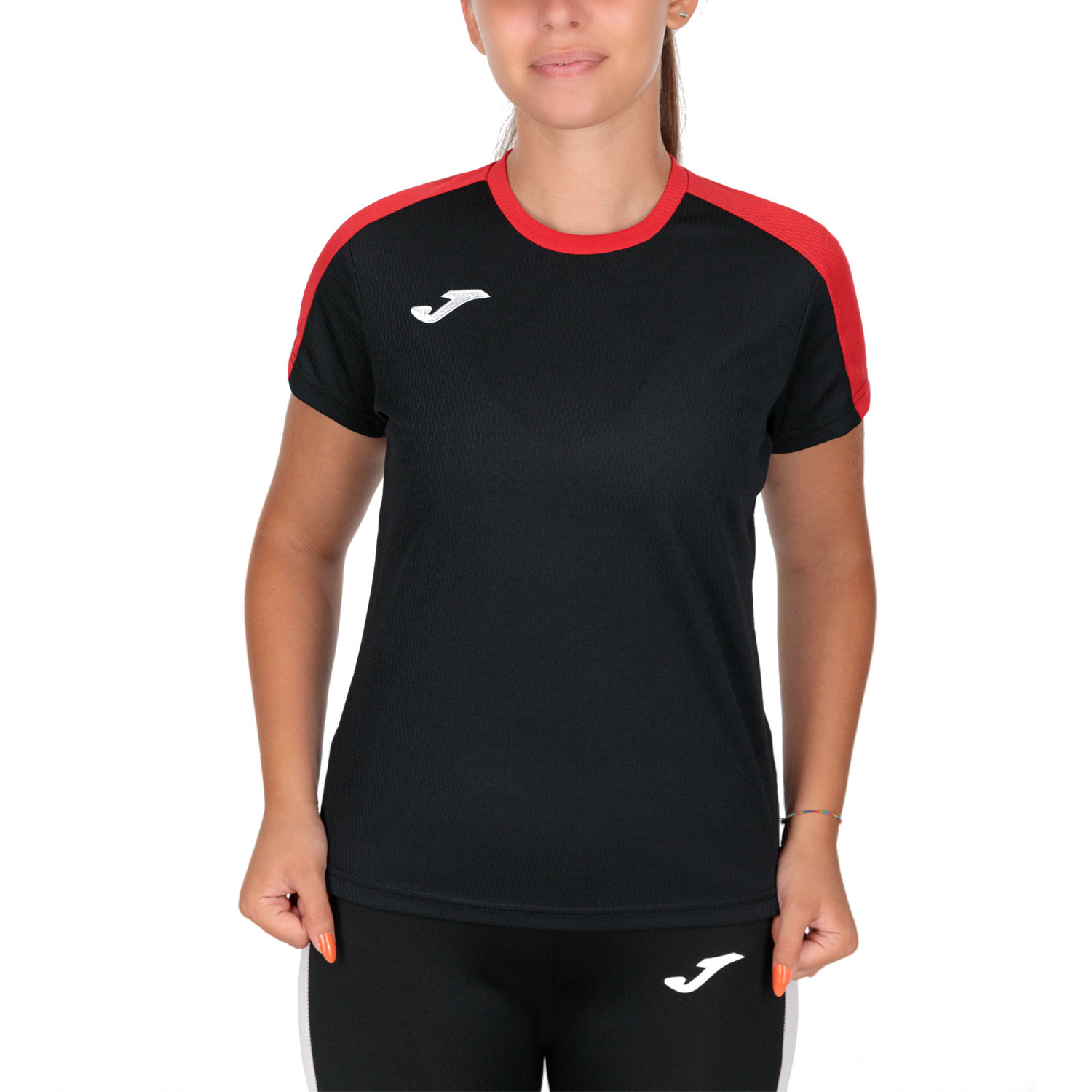 Joma Eco Championship Logo Camiseta - Black/Red