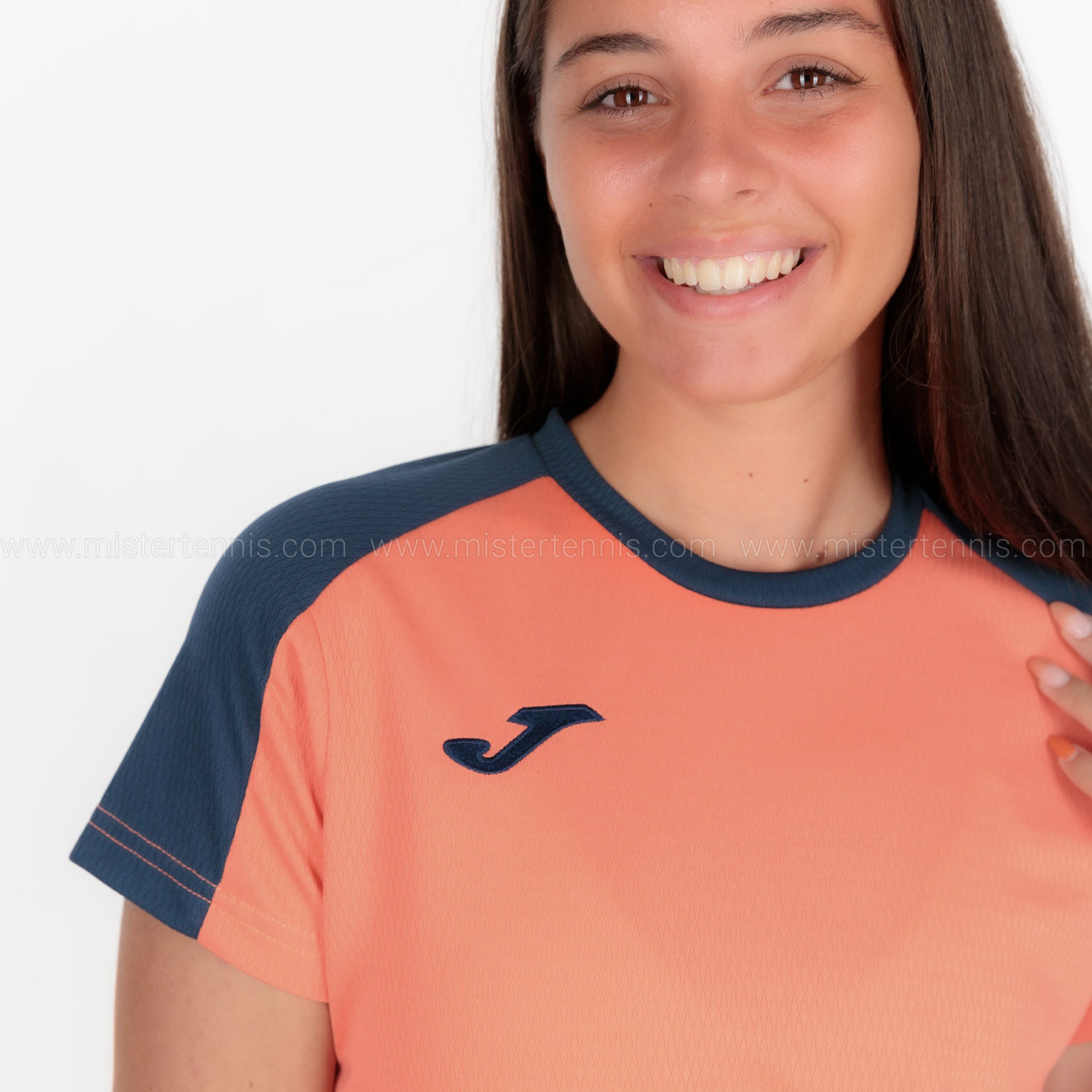 Joma Eco Championship Logo Camiseta - Fluor Orange/Navy