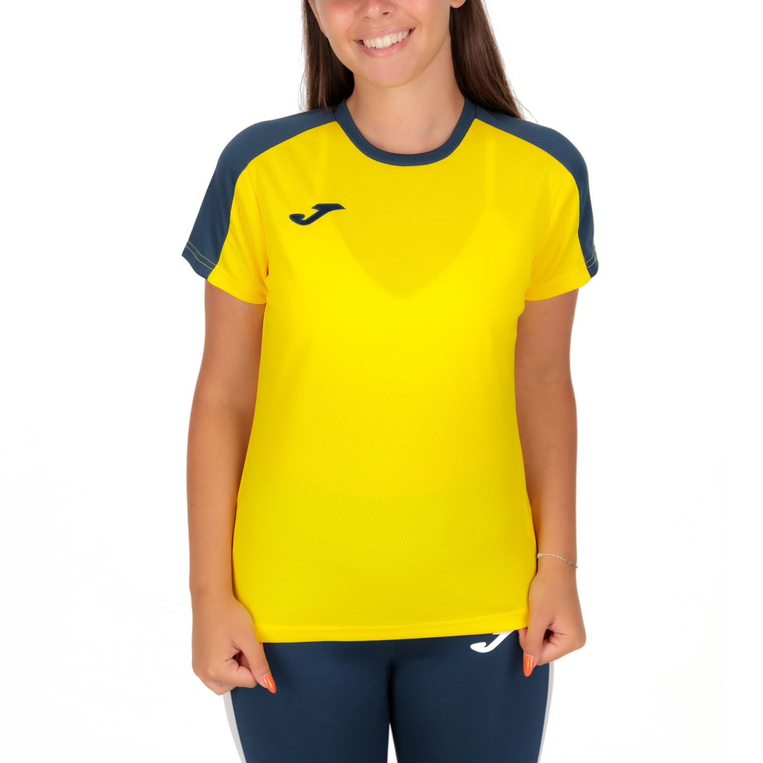 Joma Eco Championship Logo Maglietta - Yellow/Navy