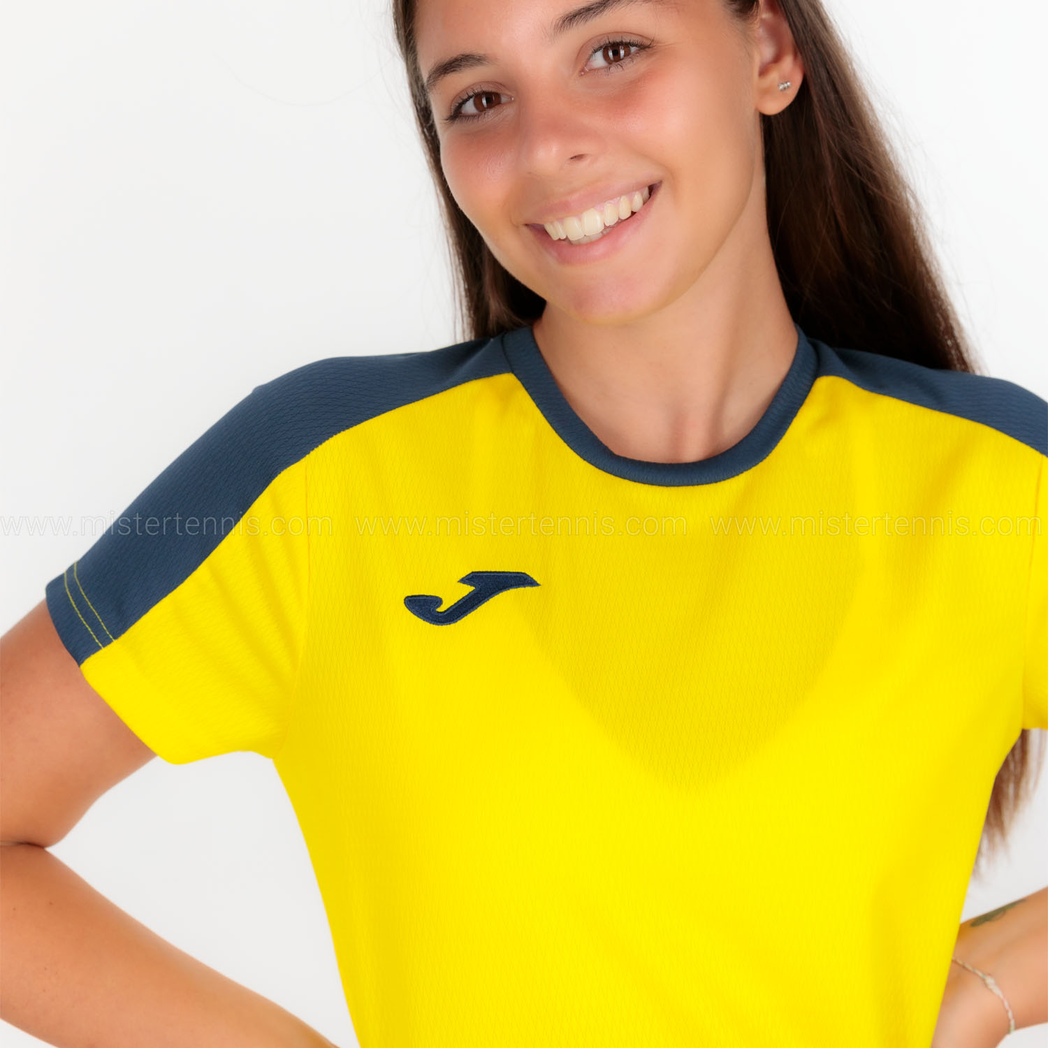 Joma Eco Championship Logo Camiseta - Yellow/Navy