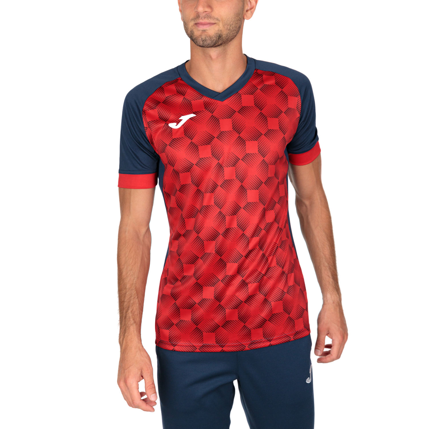 Joma Supernova III Men's Tennis T-Shirt - Navy/Red