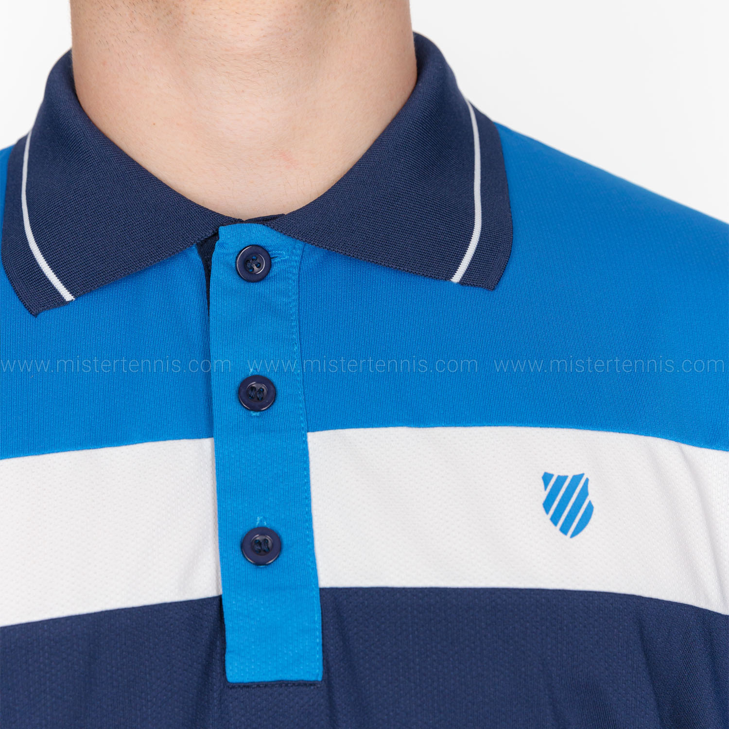 K-Swiss Core Team Block Polo - Navy/French Blue/White