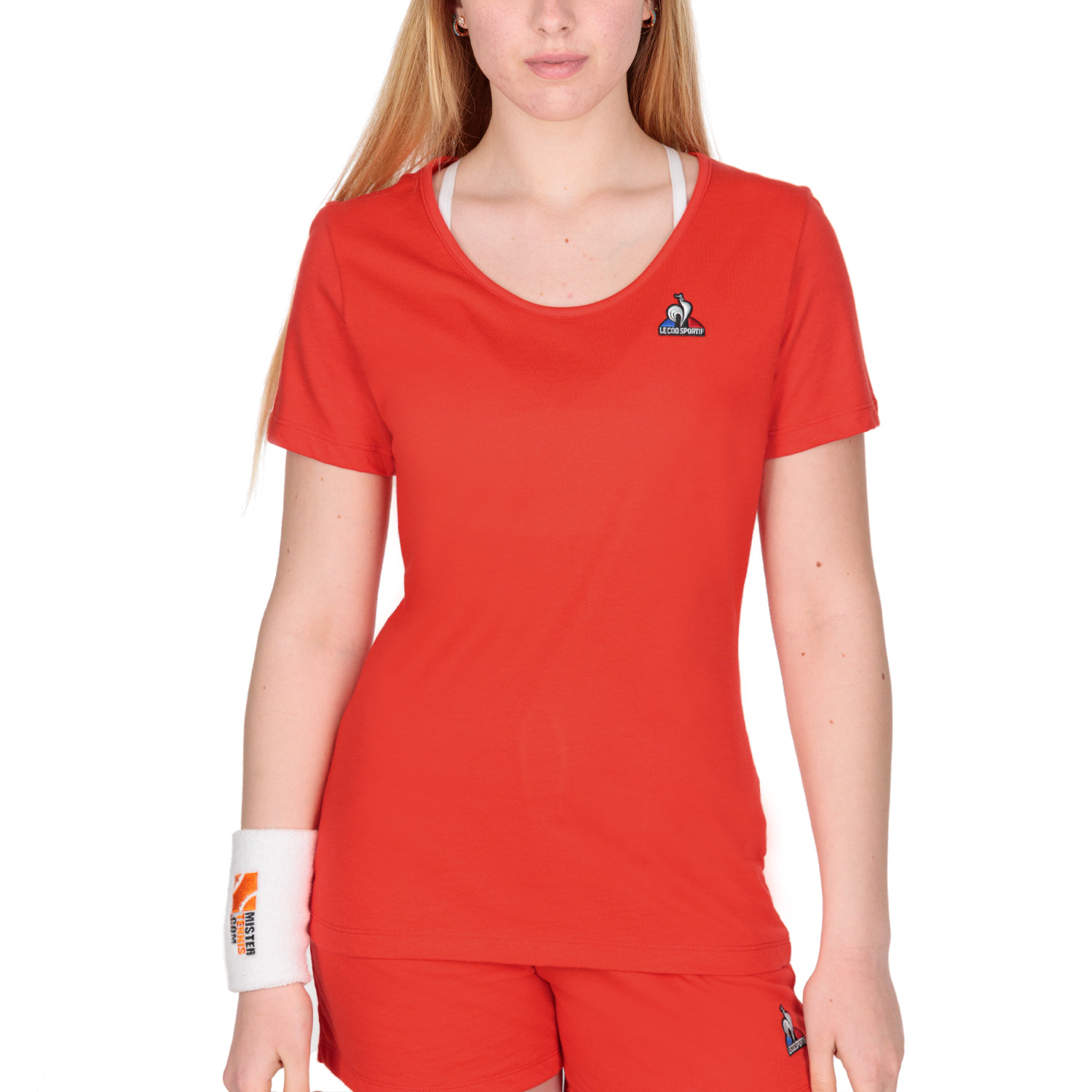 Le Coq Sportif Histoire Saison Women s Tennis T Shirt Tech Red