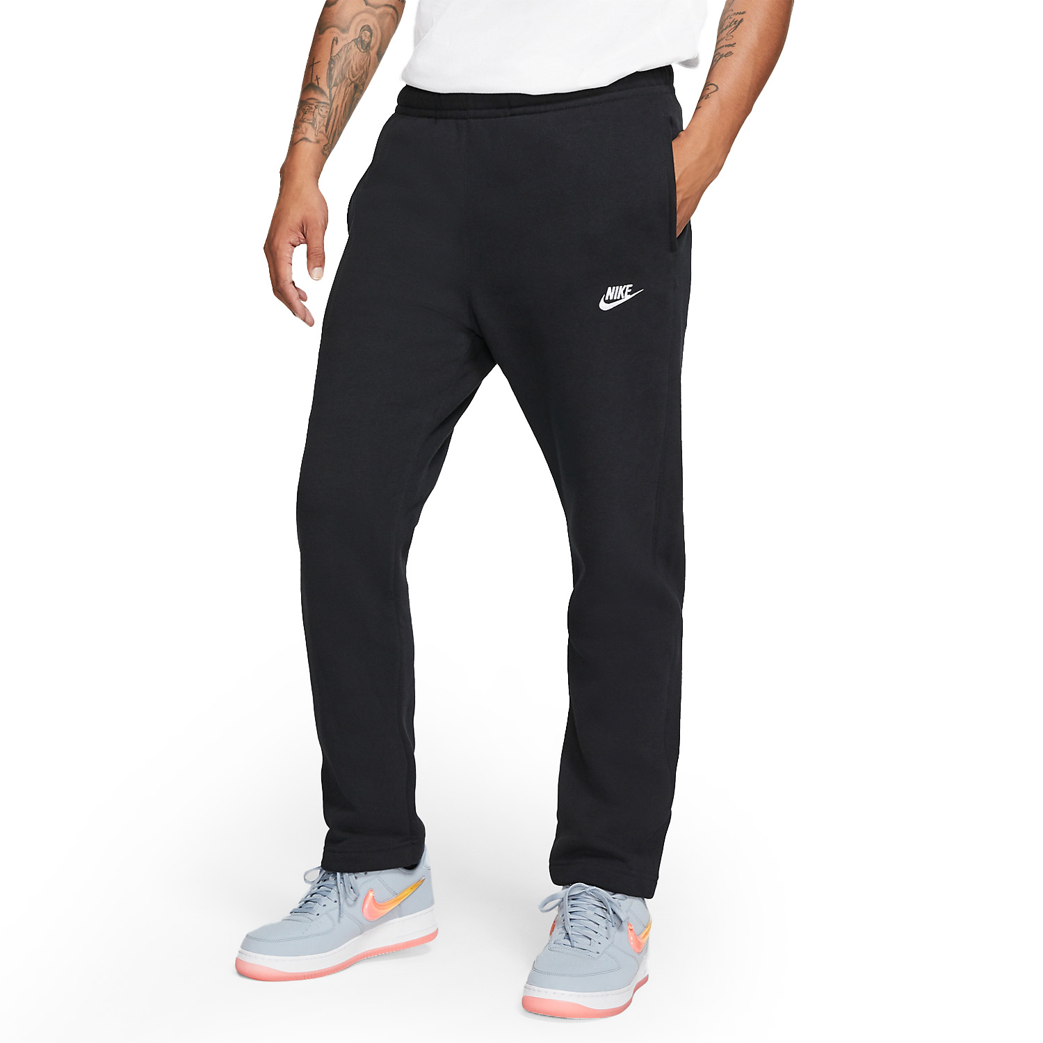 Nike Club Logo Men's Tennis Pants - Black/White