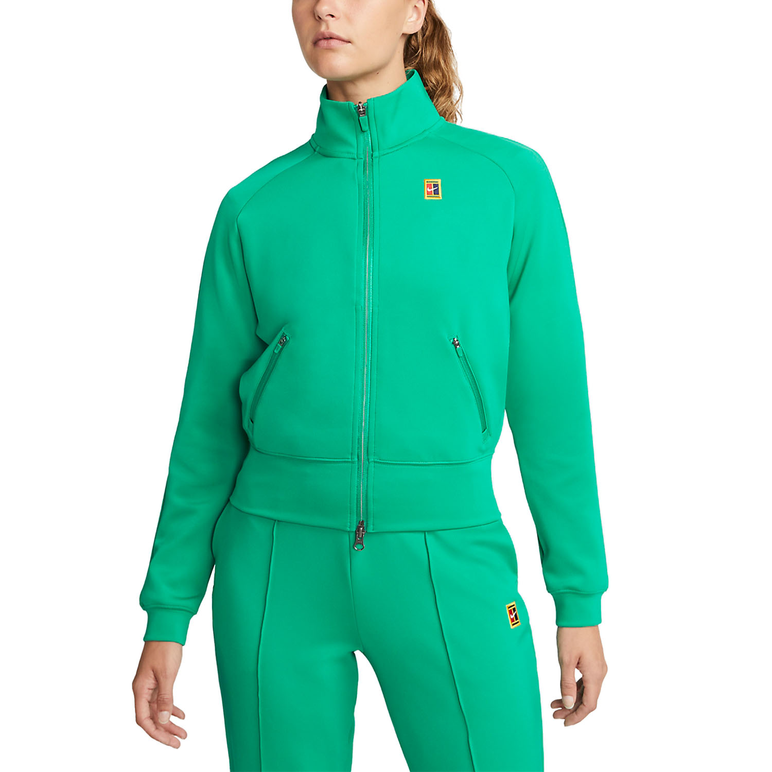 Nike Court Heritage Logo Women's Tennis Jacket Neptune Green