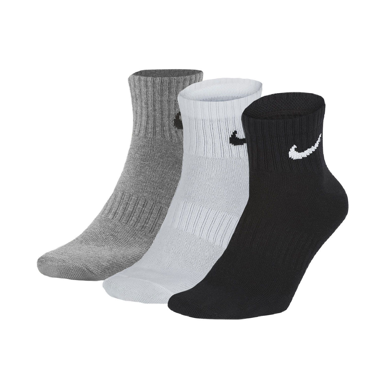 Nike Everyday Light Weight x 3 Socks - White/Black/Dark Grey