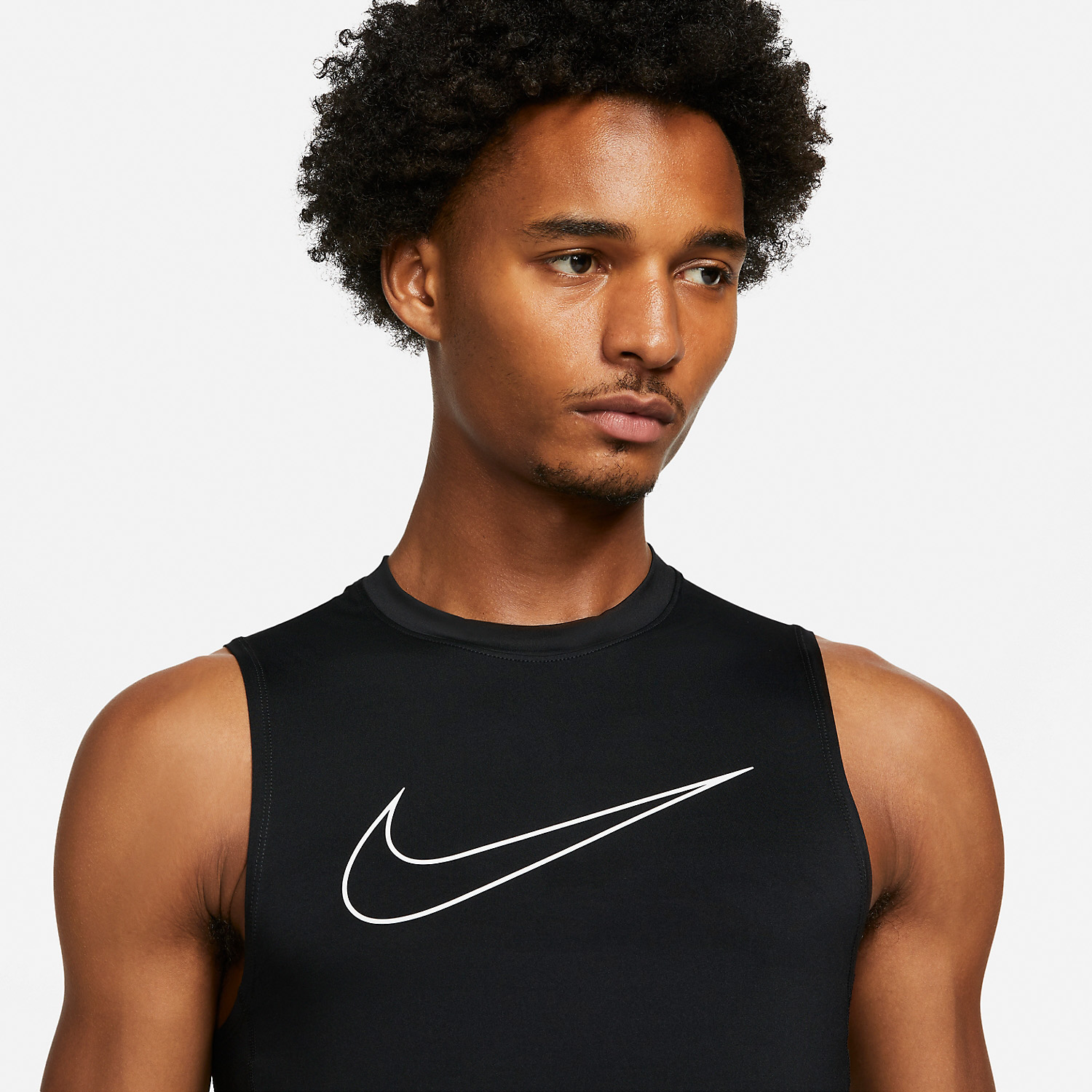 Nike Pro Dri FIT Canotta da Tennis Uomo Black White