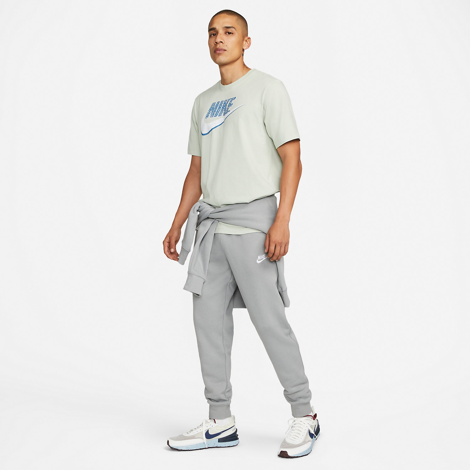 Nike Sportswear Club Men's Tennis Pants - Particle Grey/White