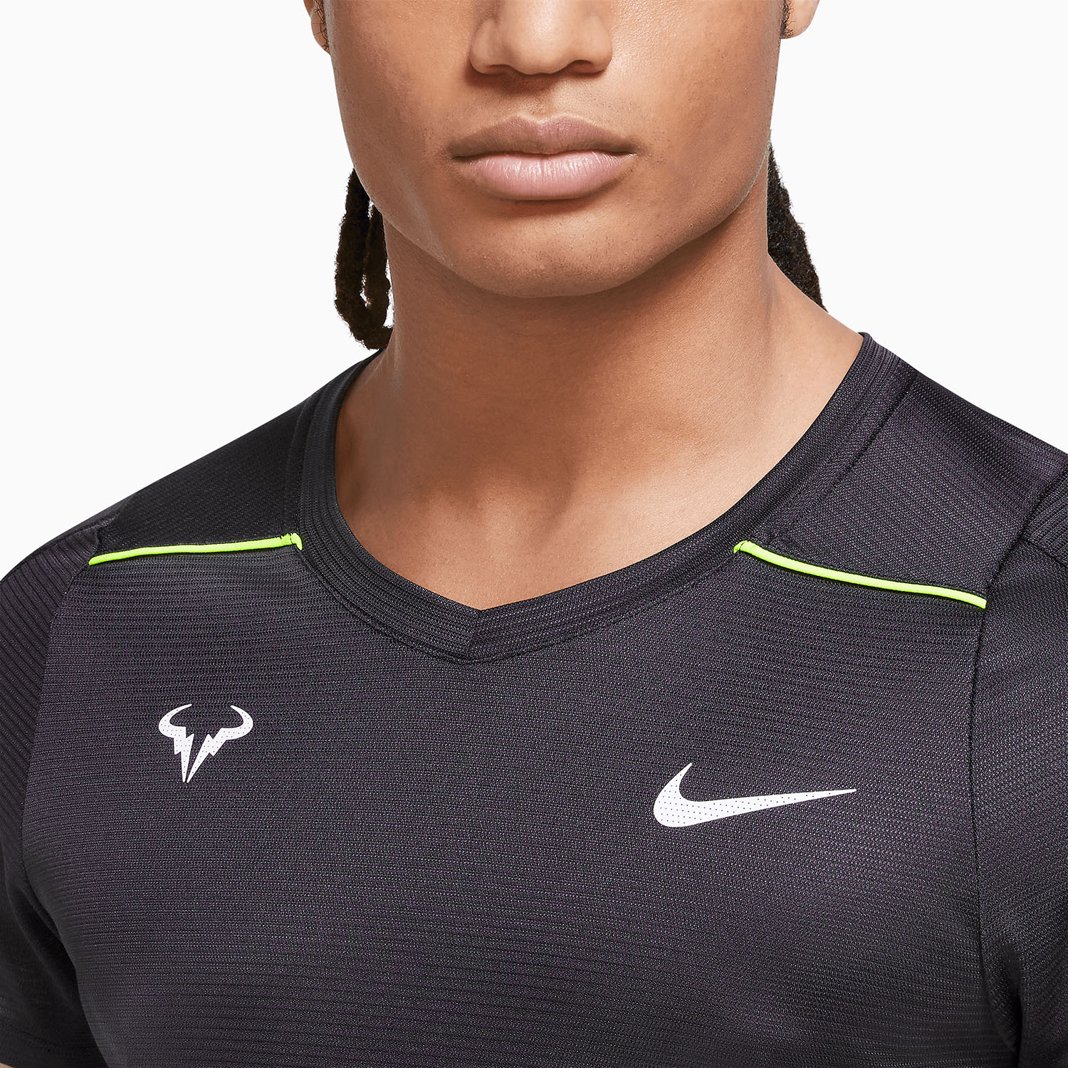 Nike Dri-FIT Rafa Challenger Men's Tennis T-Shirt Off Noir/White