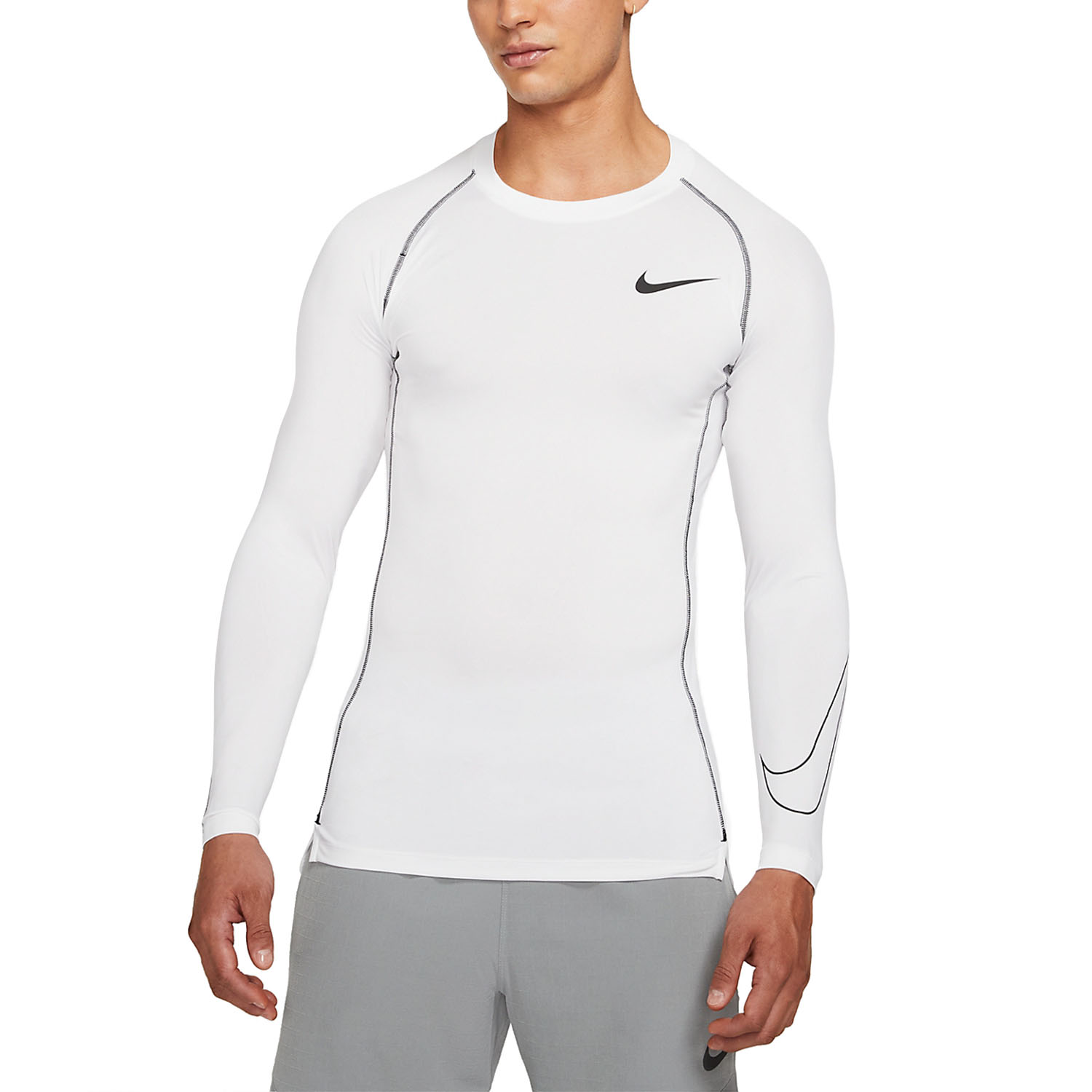 Universidad bandera Parque jurásico Nike Pro Dri-FIT Swoosh Camisa de Tenis Hombre - White/Black
