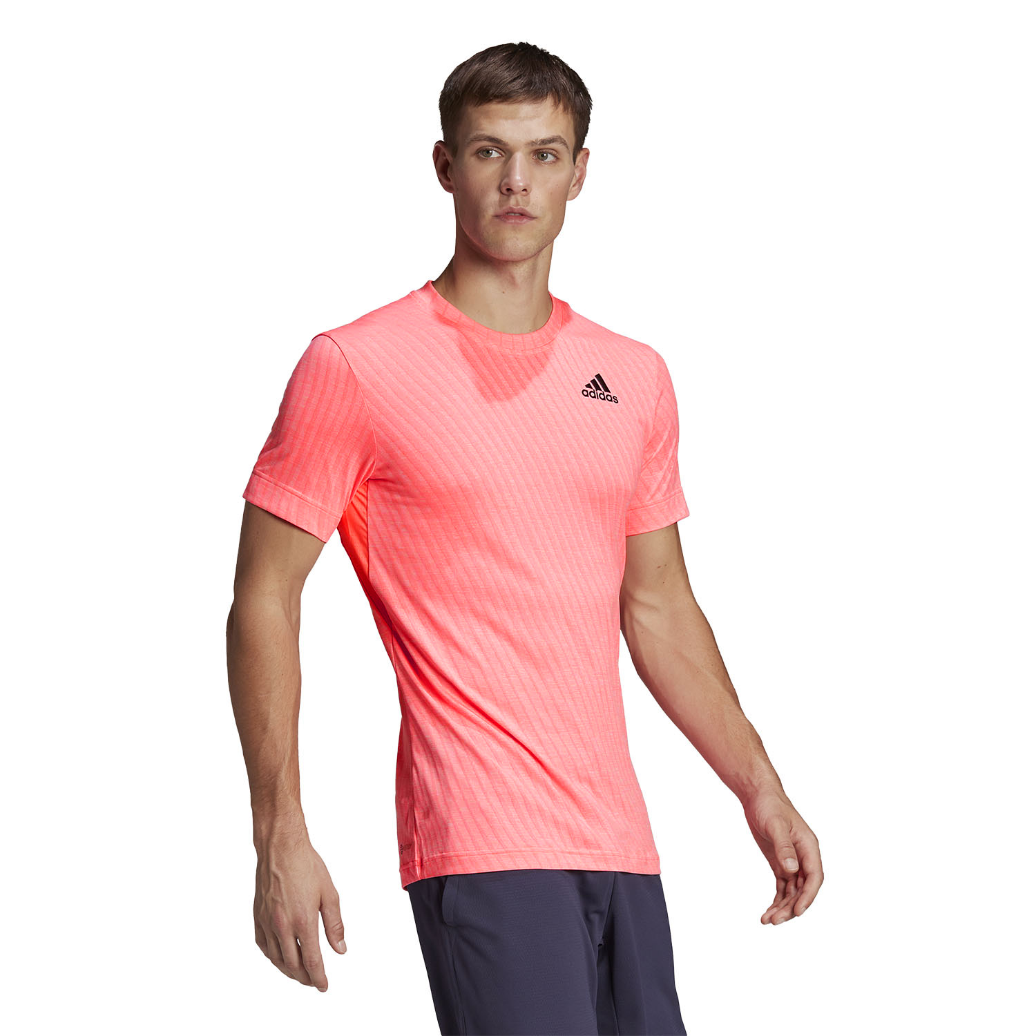 adidas Freelift Court Men's Tennis T-Shirt - Acid Red