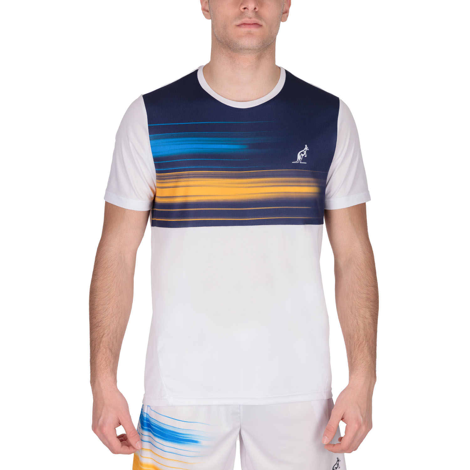 Australian Brush Line Graphic Men's Tennis T-Shirt - Bianco