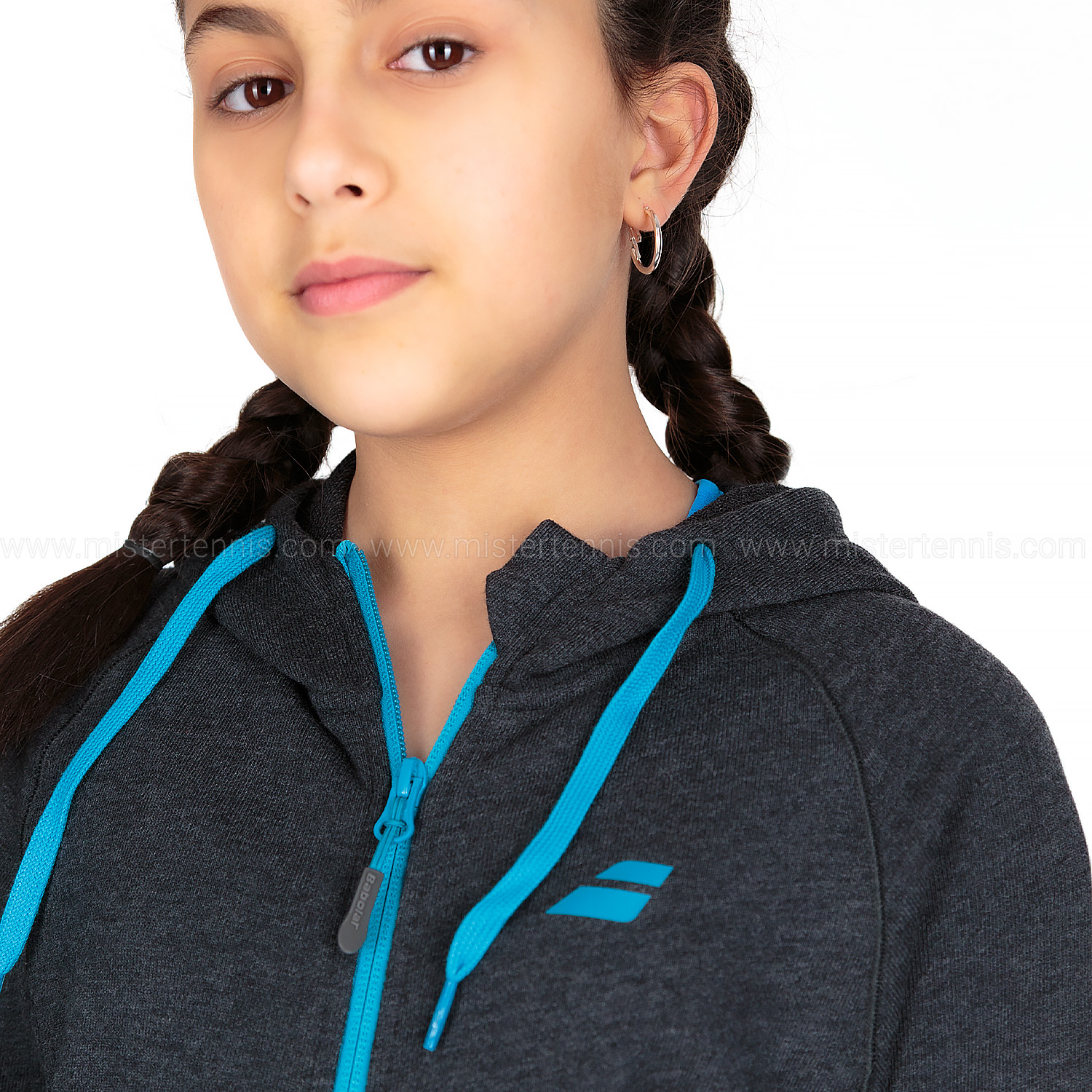 Babolat Exercise Hoodie Girl - Black Heather