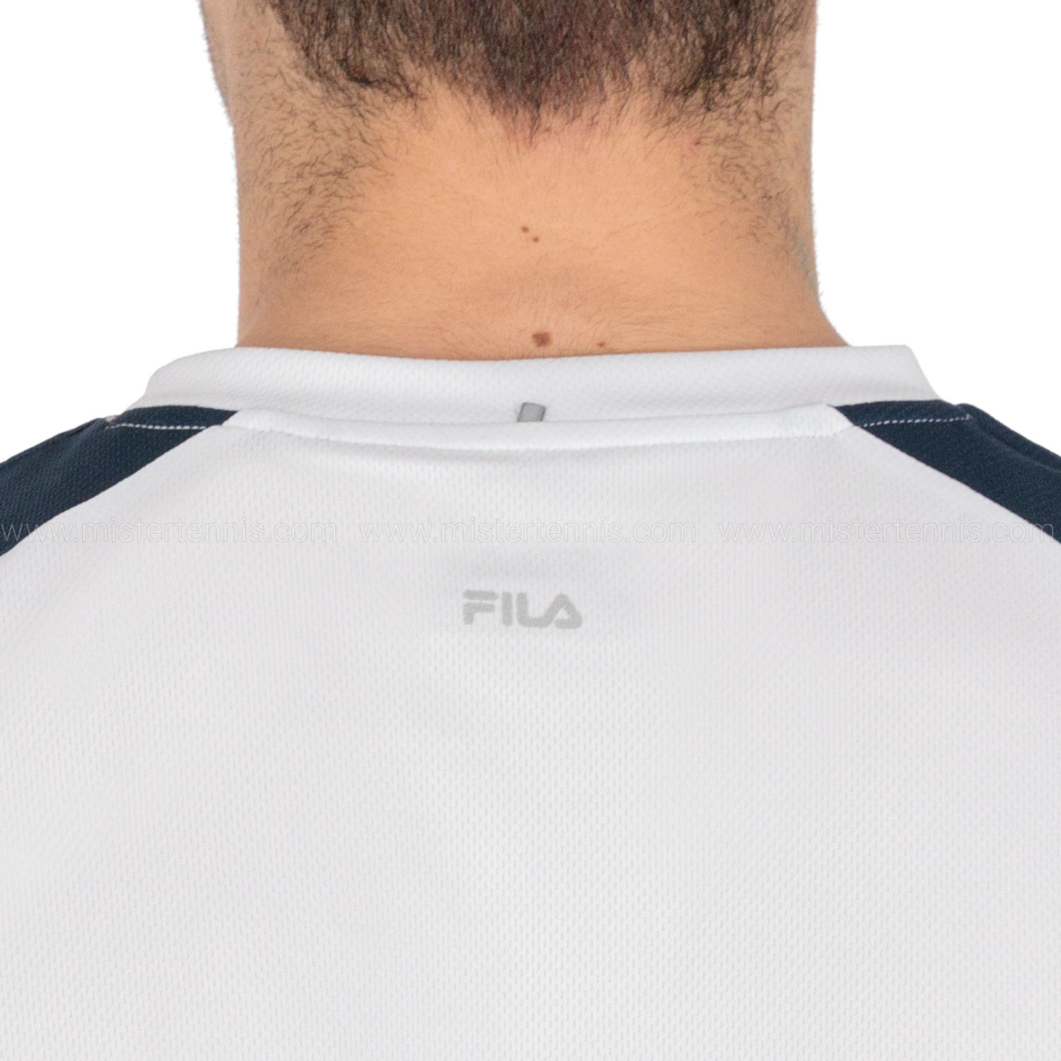 Fila Alfie Maglietta da Tennis Uomo White/Peacoat Blue