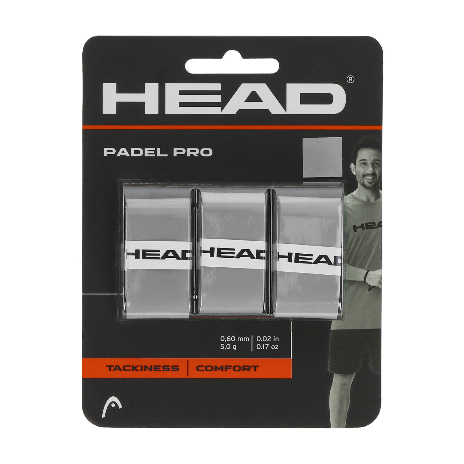 Head Padel Pro x 3 Sobregrip - Grey