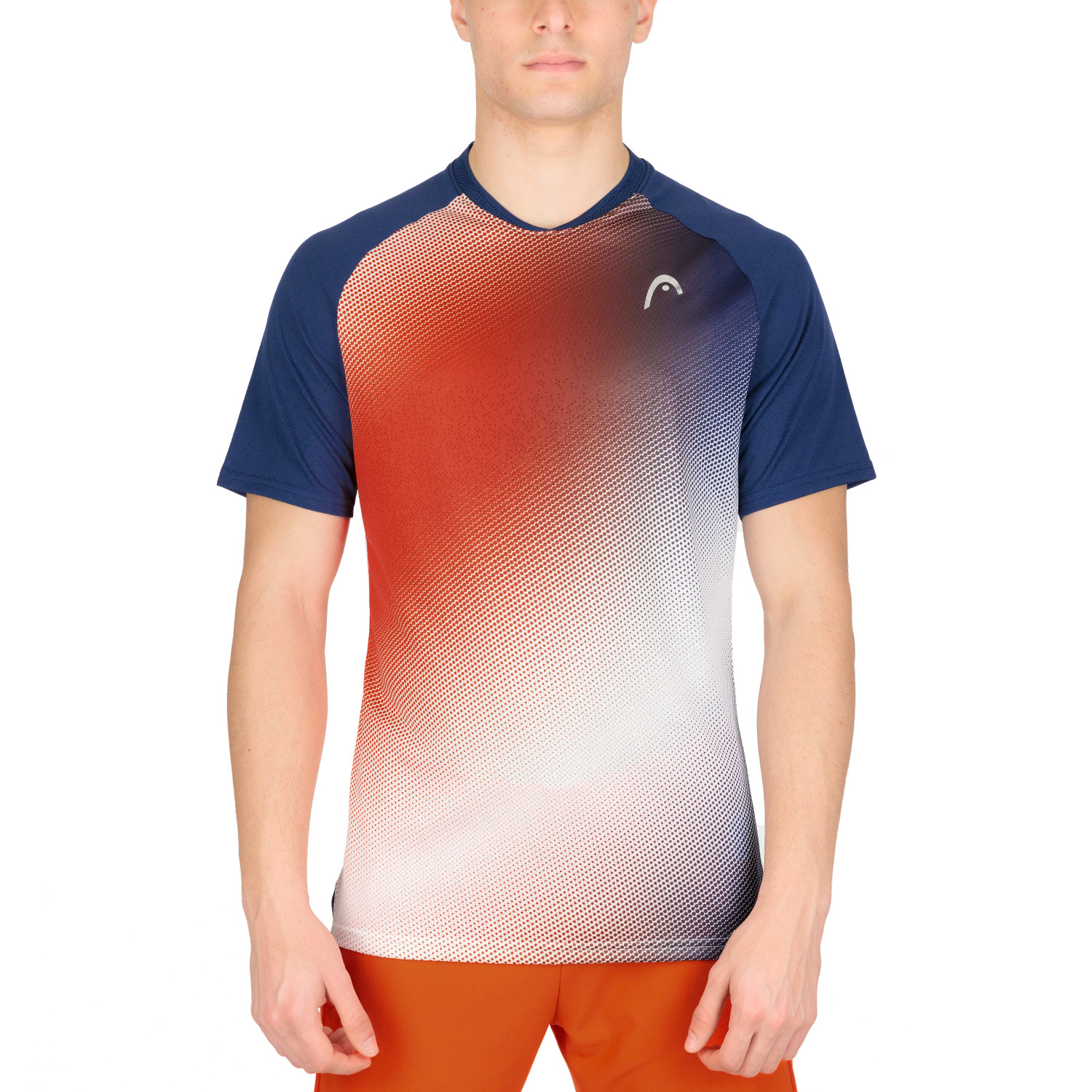 優先配送 Head Performance Men's Tennis T-Shirt - Print/Tangerine Clothing