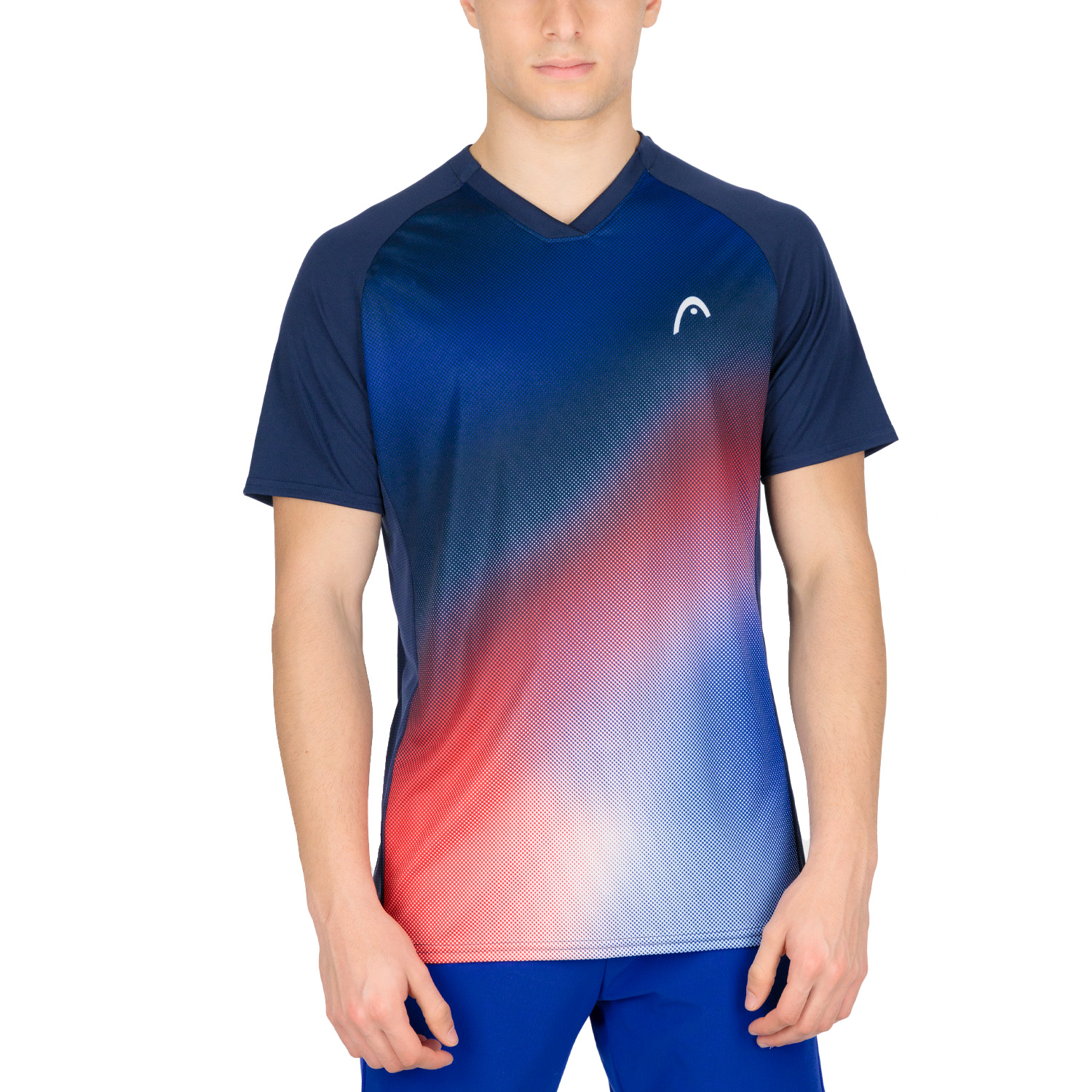Head Topspin Maglietta da Tennis Uomo - Dark Blue/Print Vision