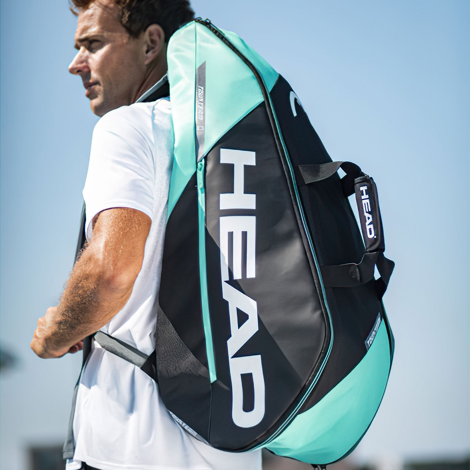 Head Tour Team x 6 Combi Tennis Bag - Black/Mint