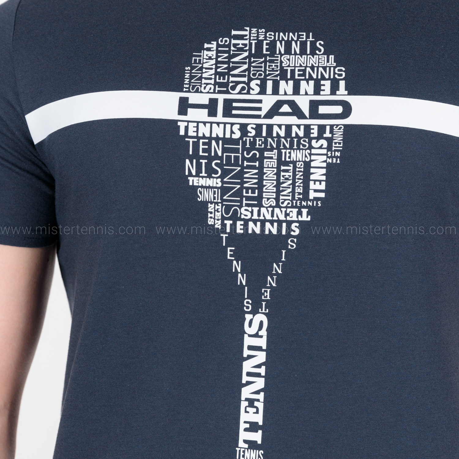 Head Typo Graphic Men s Tennis T Shirt Dark Blue