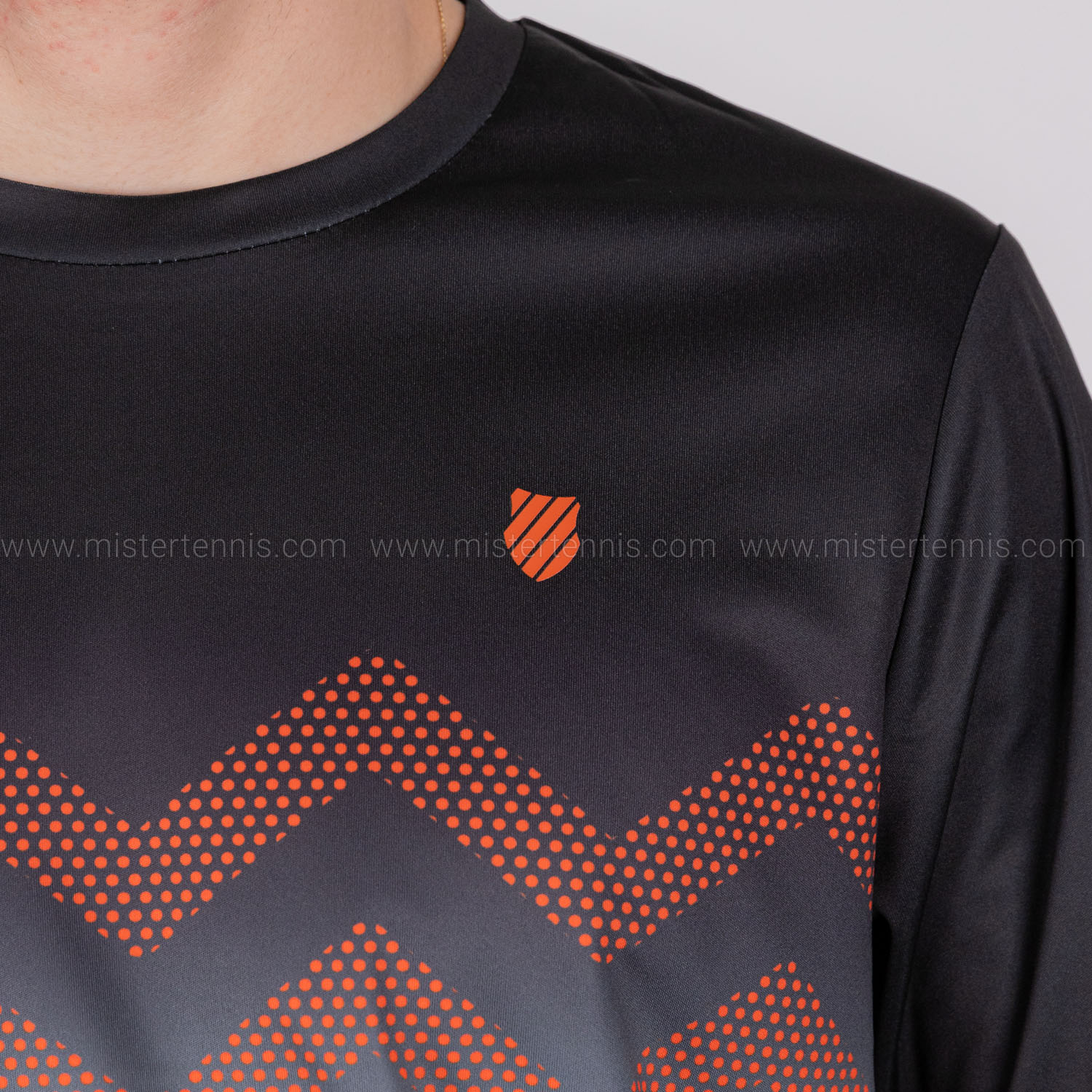 K-Swiss Hypercourt Print Crew 2 T-Shirt - Jet Black/White