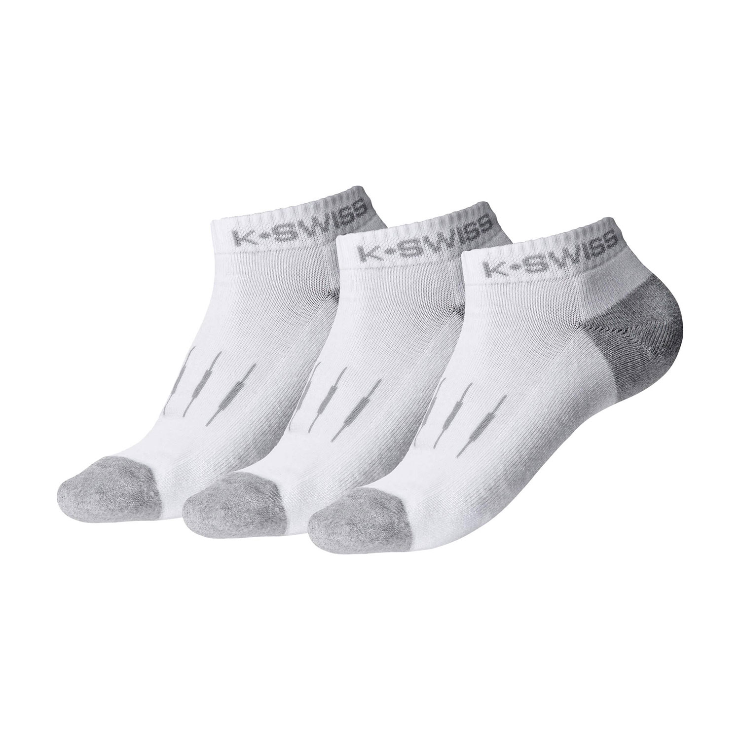 K-Swiss Court x 3 Socks Woman - White/Light Grey