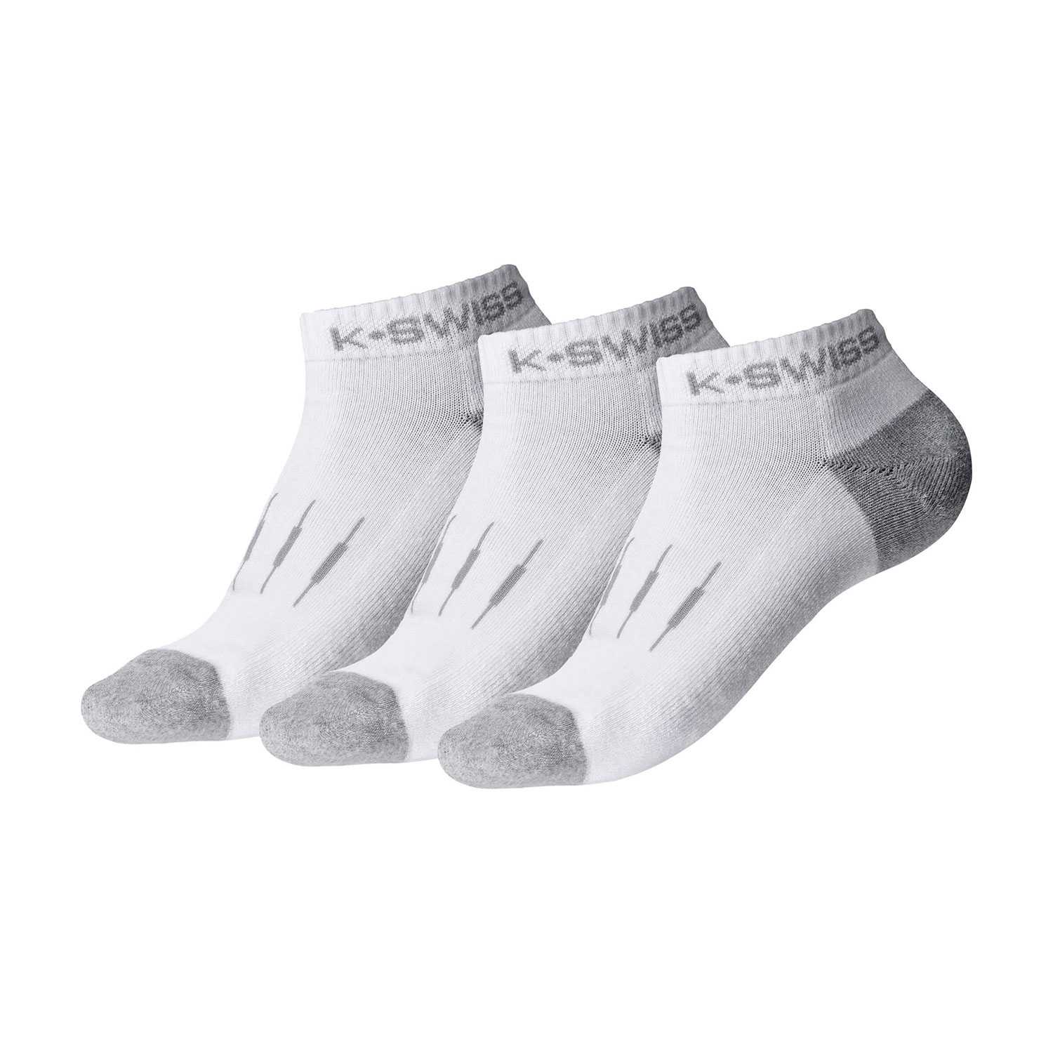 K-Swiss Court x 3 Calze Donna - White/Light Grey