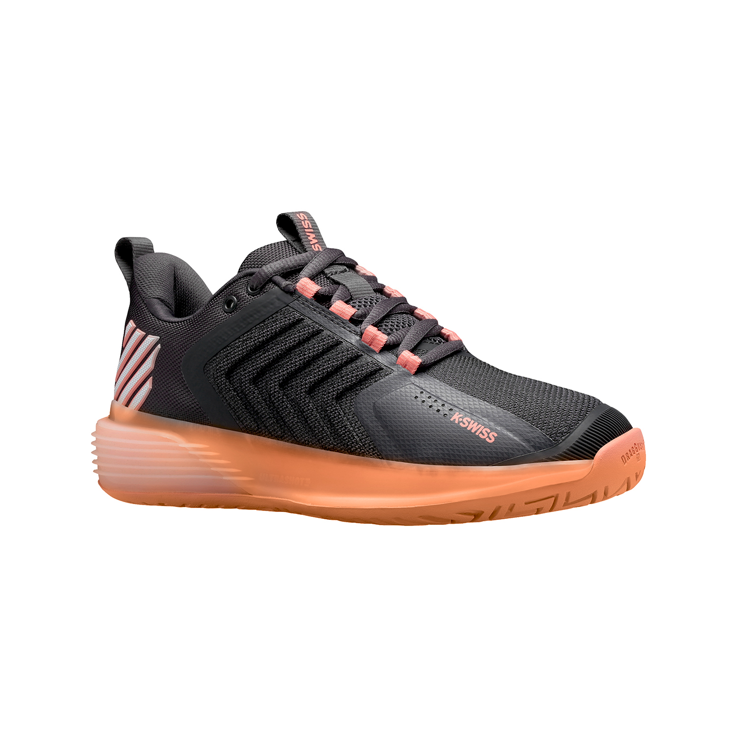 K-Swiss Ultrashot 3 Women's Tennis Shoes - Asphalt/Peach Amber