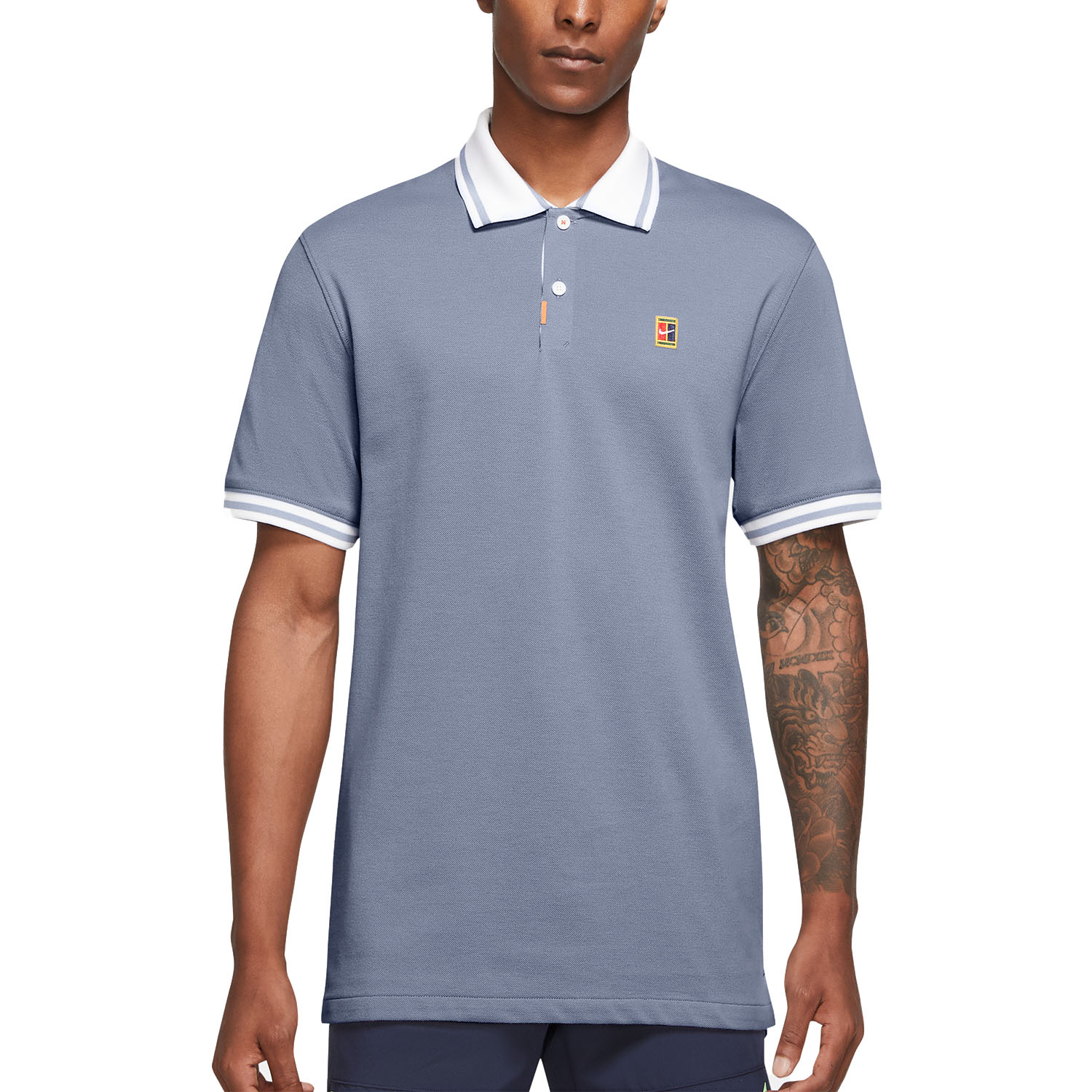 Heritage Polo de Tenis Hombre - Ashen Slate/White