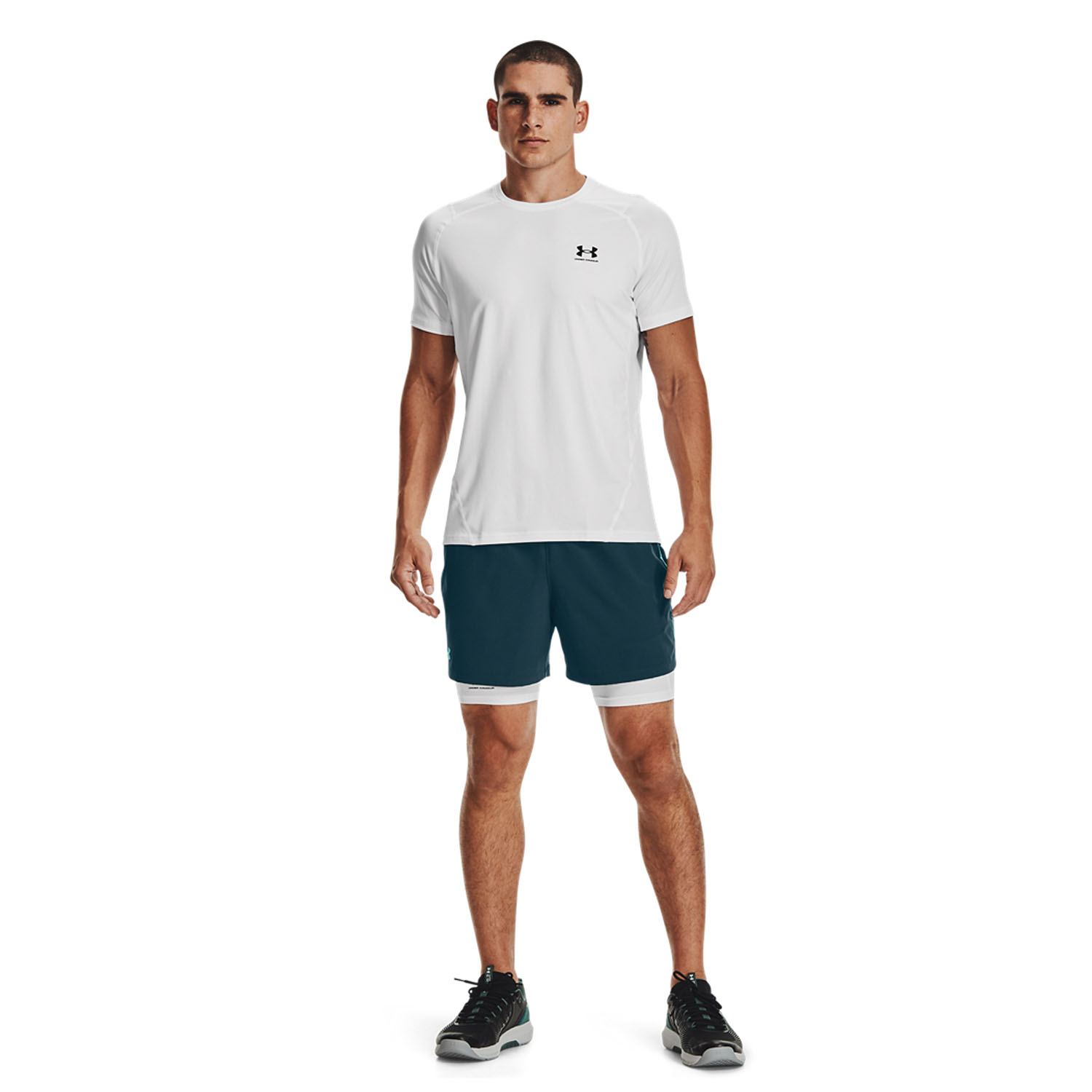 Under Armour HeatGear Calzamaglia Corta - White/Black