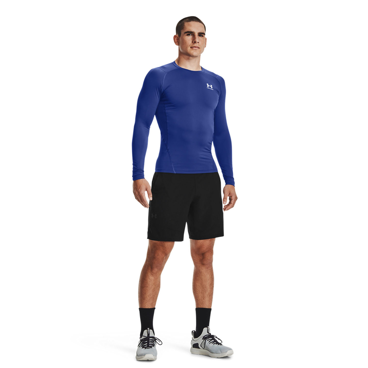 Under Armour HeatGear Compression Shirt - Royal/White