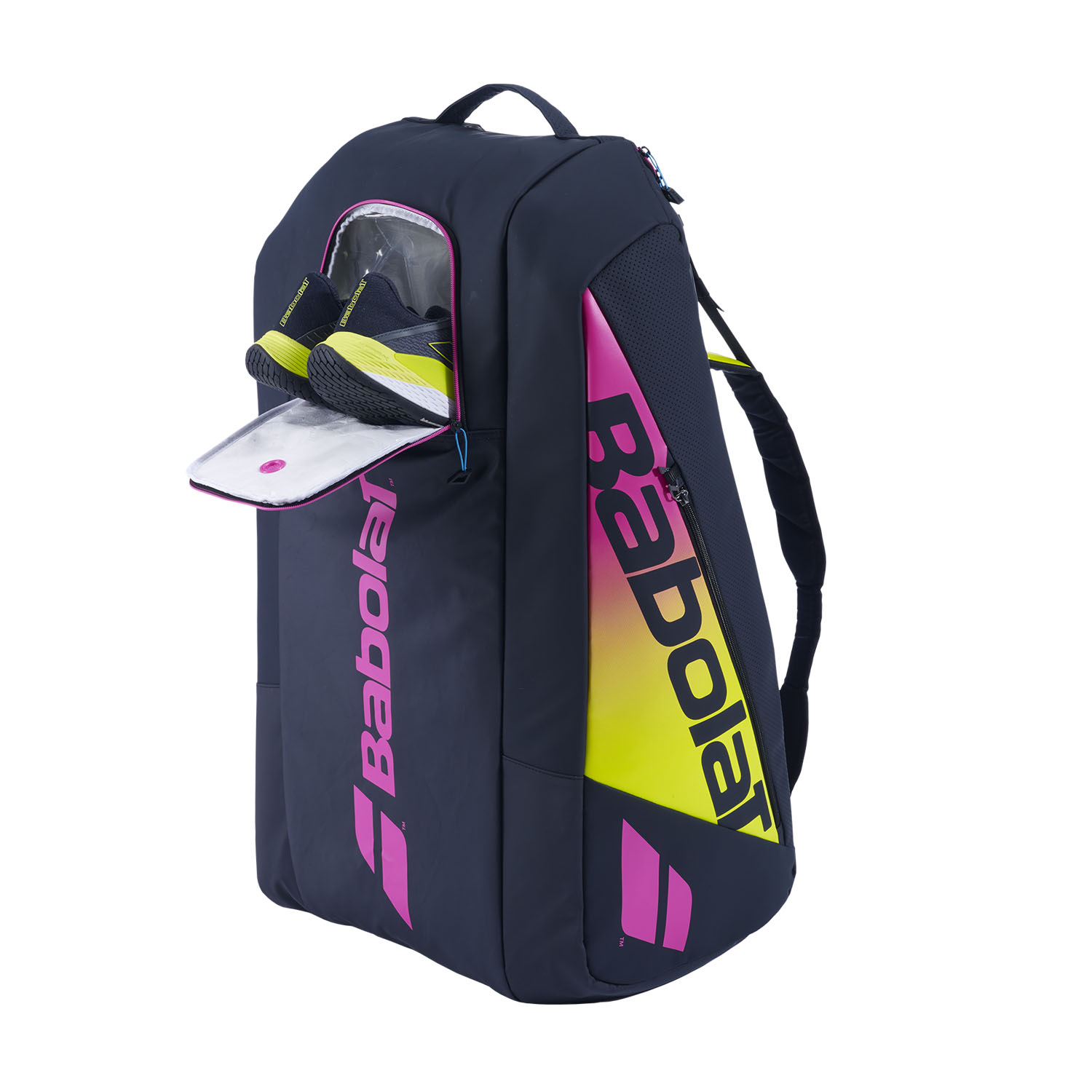 Babolat Pure Aero Rafa x 12 Bag - Yellow/Pink/Blue