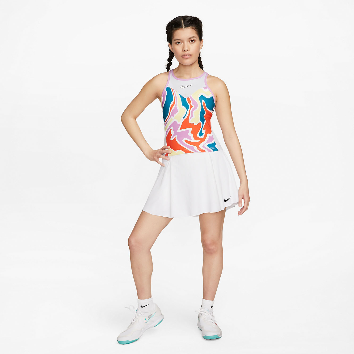 Nike Dri-FIT Advantage Women's Tennis Skirt - White/Black