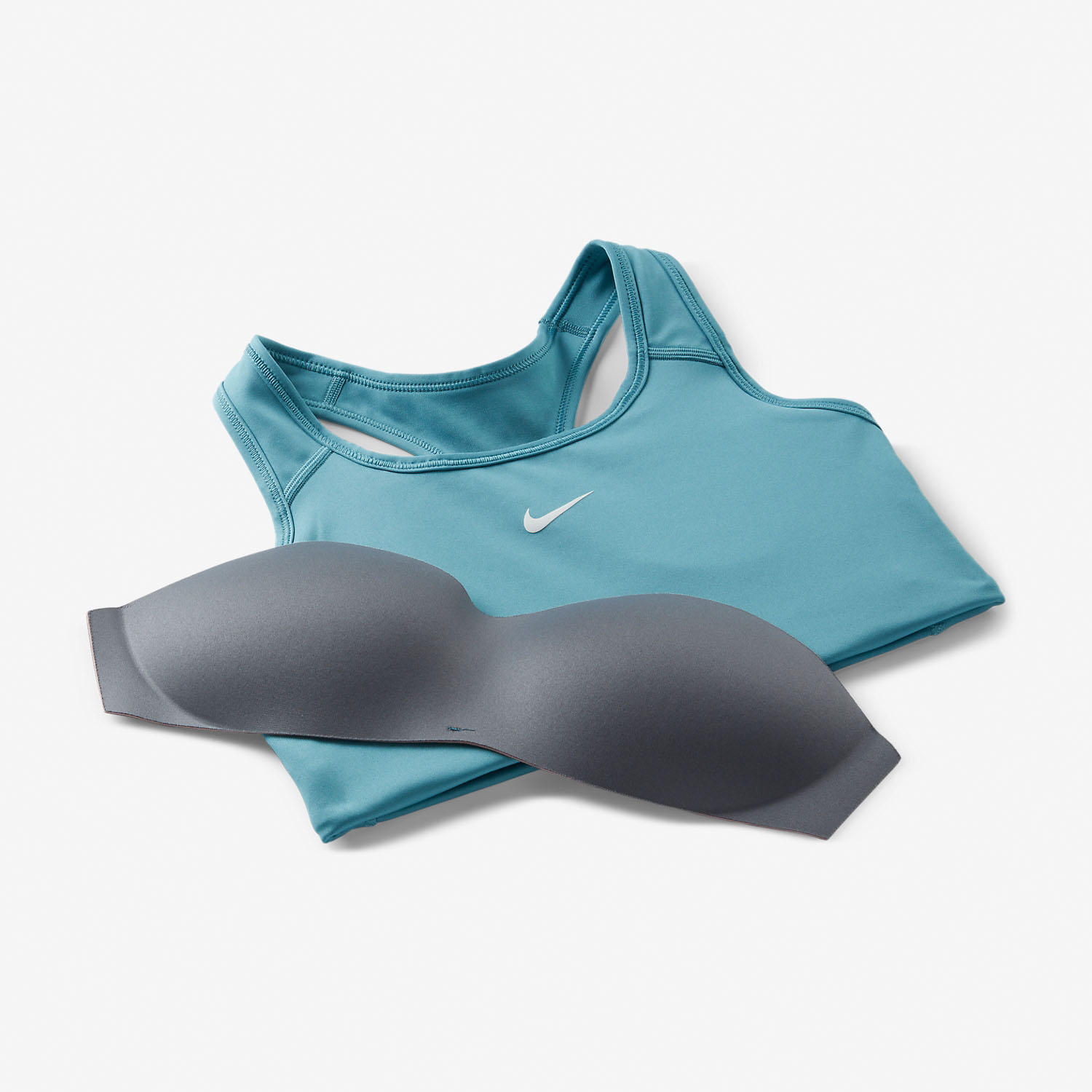 Nike Swoosh Women's Sports Bra Noise Aqua/White