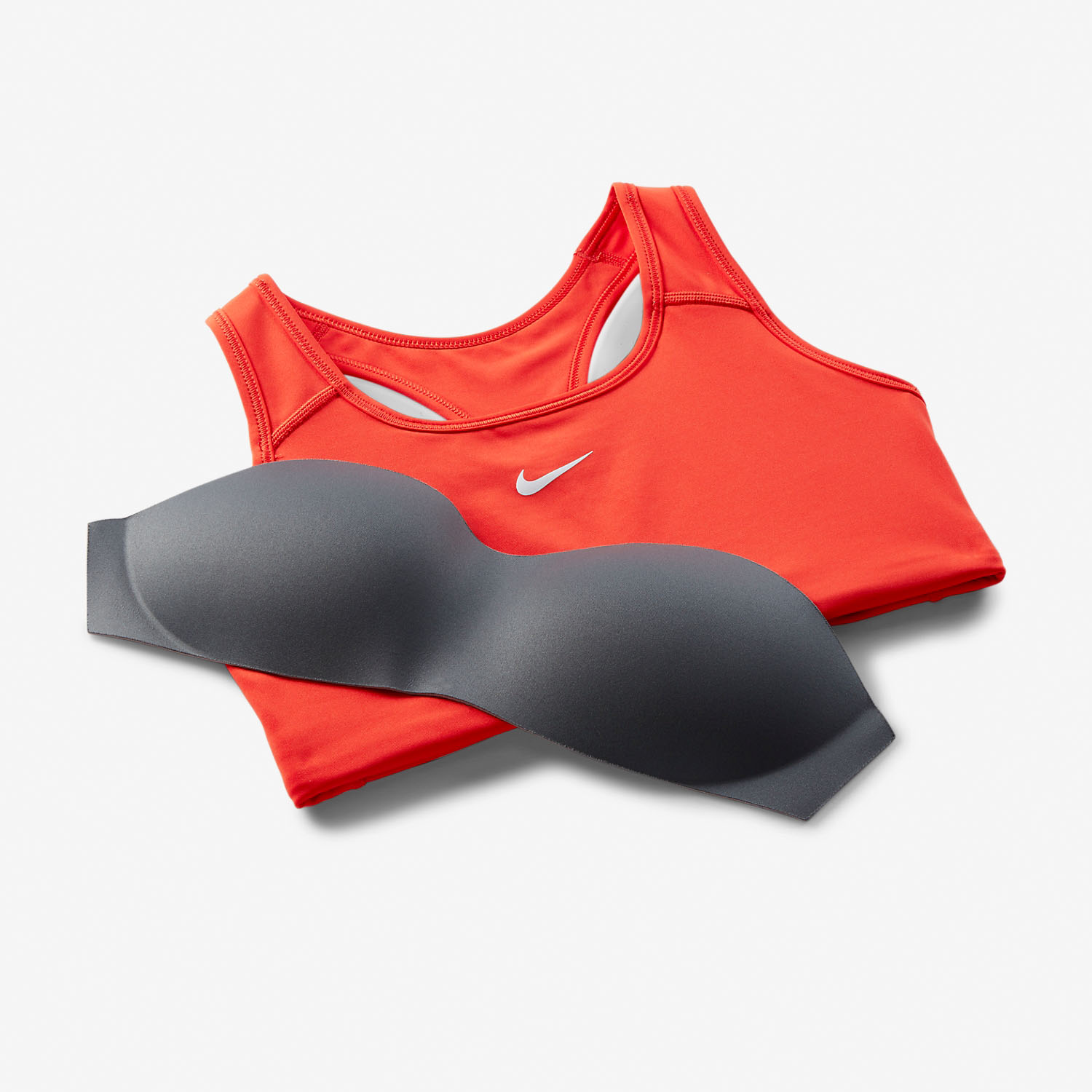Nike Swoosh Women's Sports Bra - Picante Red/White