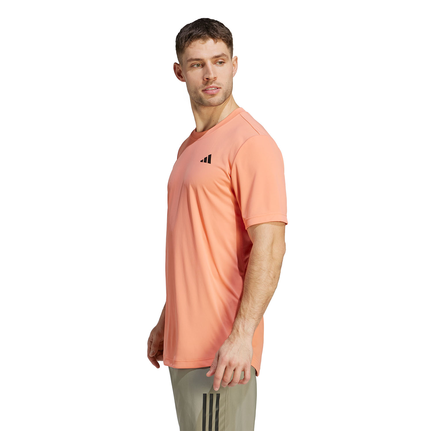 adidas Club 3 Stripes T-Shirt - Semi Coral Fusion