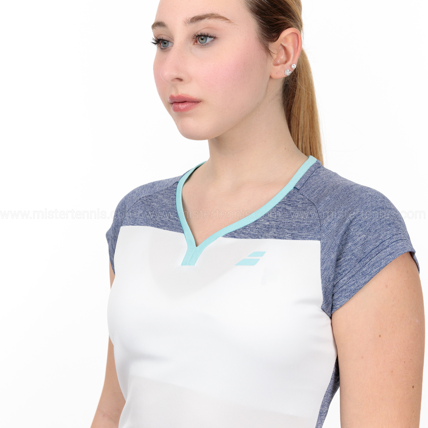 Babolat Play Cap Camiseta - White/Blue Heather