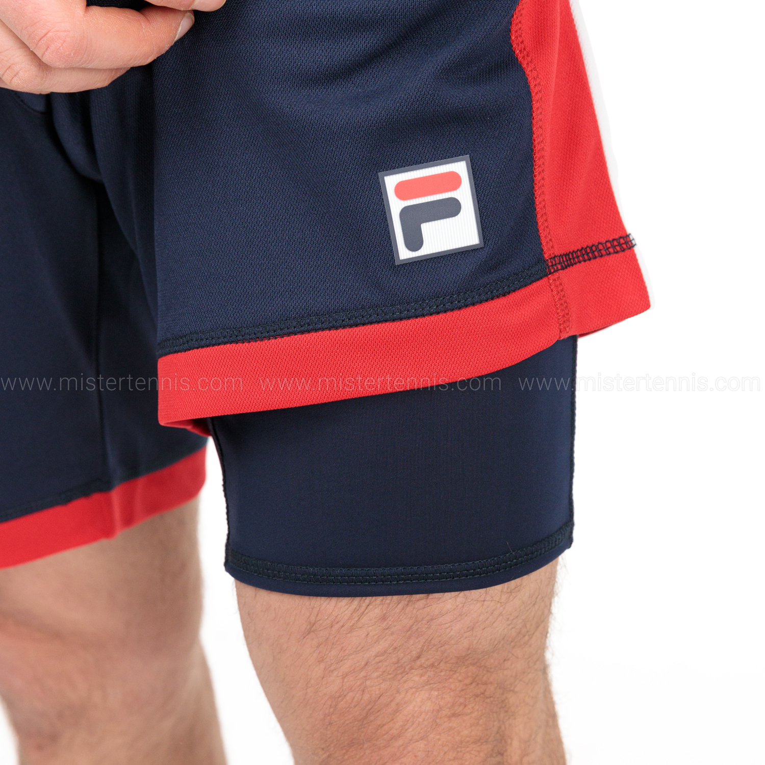 Fila Fabio 7in Pantaloncini - Navy/Red