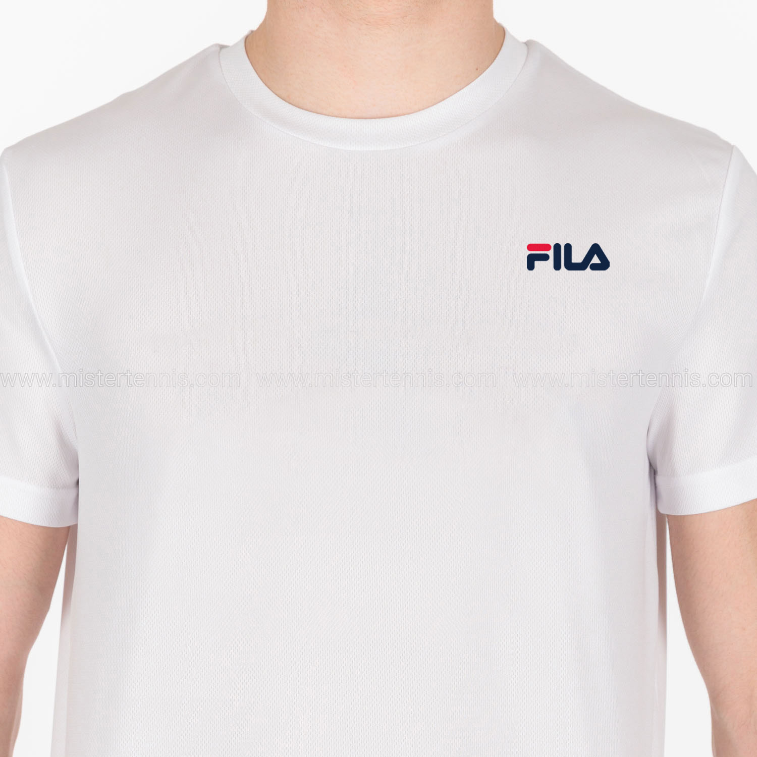 Nominación Atrevimiento ocupado Fila Logo Camiseta de Tenis Hombre - White