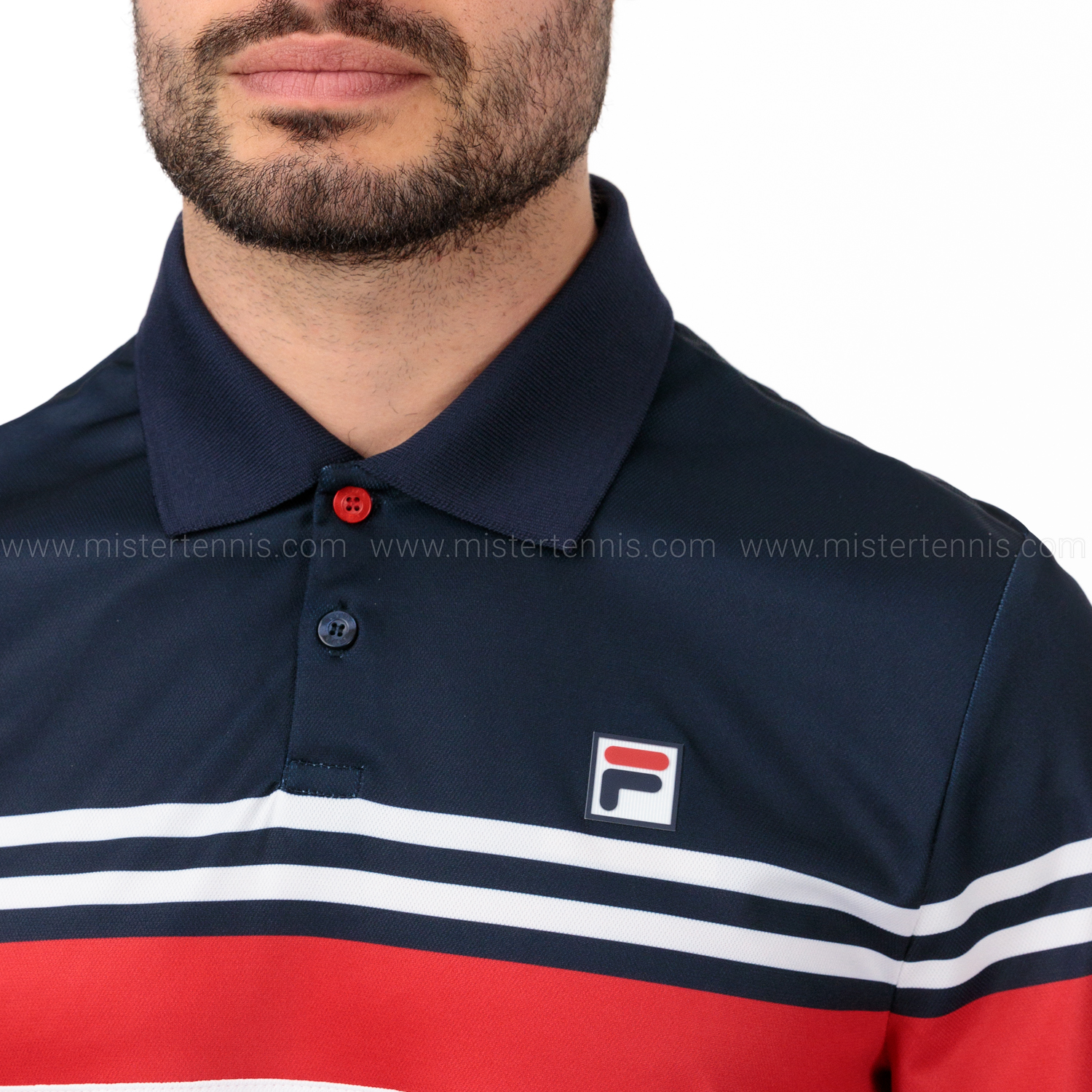 Vrijstelling Refrein George Bernard Fila Paul Men's Tennis Polo White/Red - MisterTennis.com