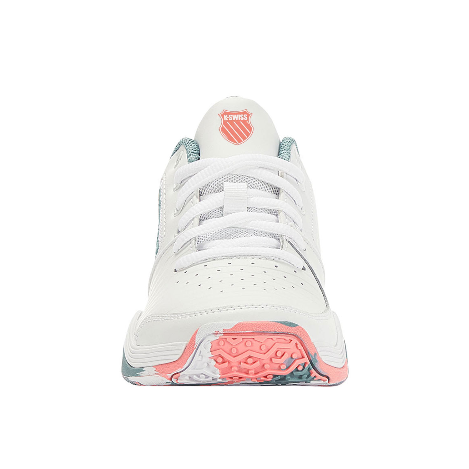 K-Swiss Court Express Omni Girls - White/Nile Blue/Desert Flower