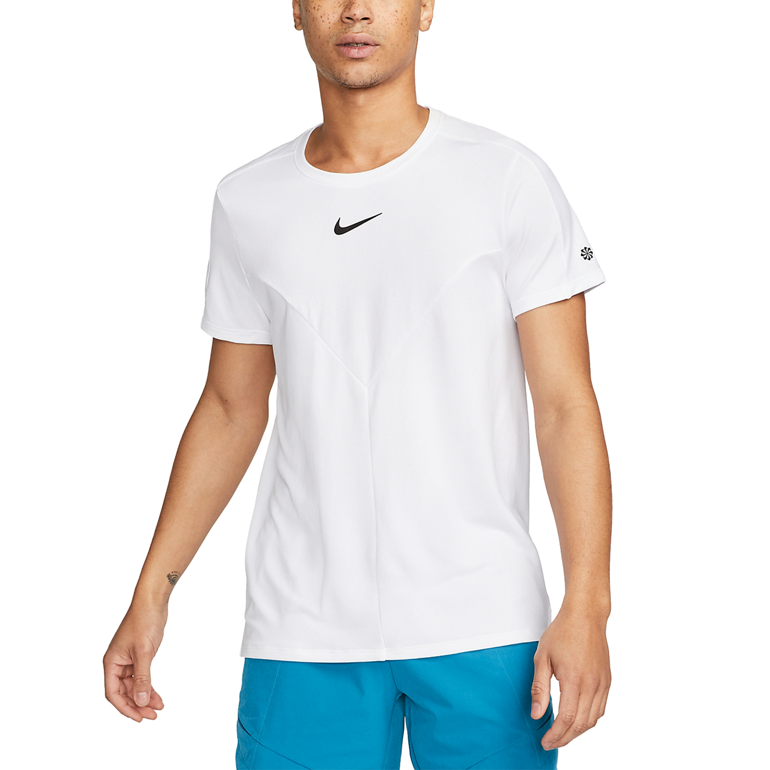 Nike Court Dri-FIT Slam Men's Tennis T-Shirt - White/Black Nike Court Dri-FIT Slam Men's Tennis T-Shirt - White/Black