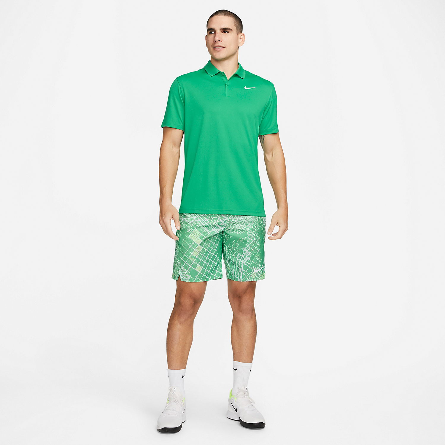 Nike Dri-FIT Classic Men's Tennis Polo - Stadium Green/White
