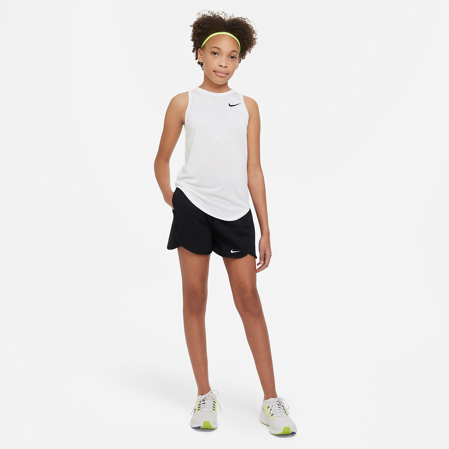 Nike Dri FIT Essential Girl s Tennis Tank White Black