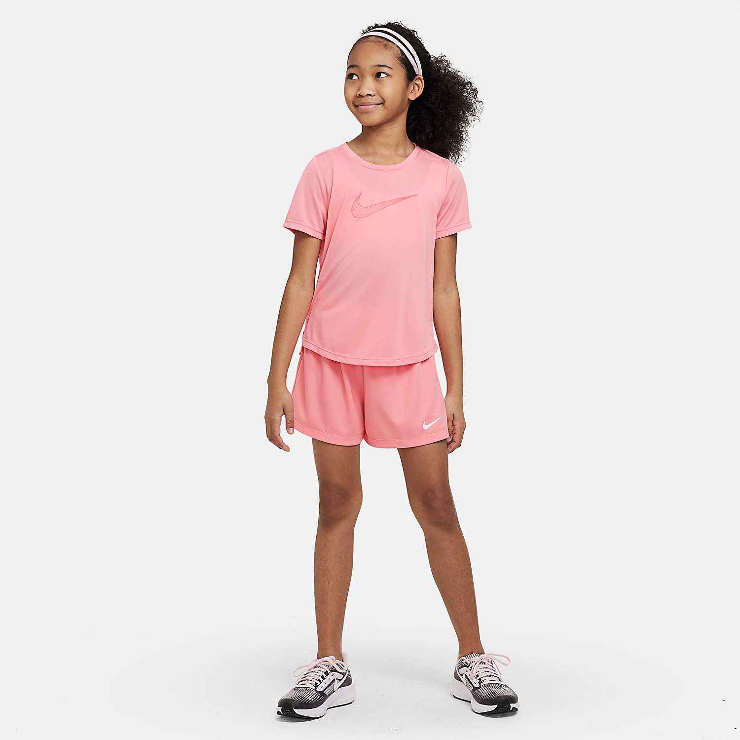 Nike Dri-FIT One Girl's Tennis T-Shirt - Coral Chalk/Sea Coral