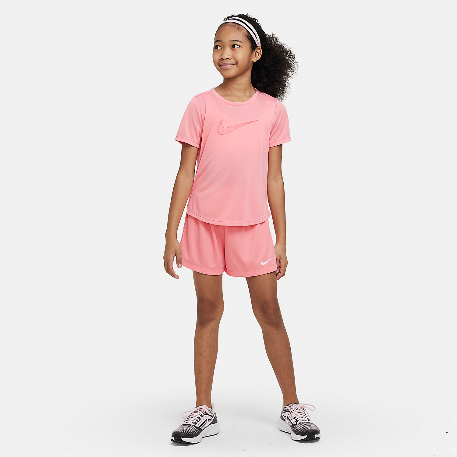 Nike Dri FIT One Girl s Tennis T Shirt Coral Chalk Sea Coral