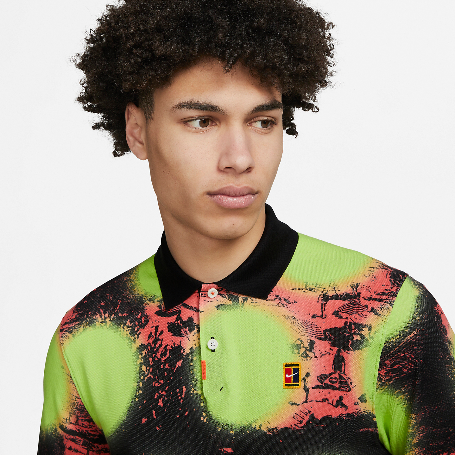 Nike Dri-FIT Printed Slim Polo - Volt/Black