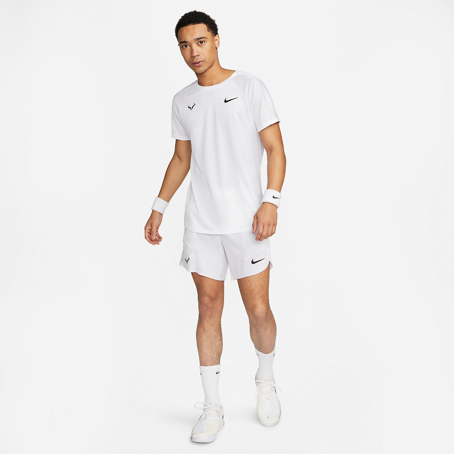 Nike Rafa Challenger Men's Tennis T-Shirt - White/Black