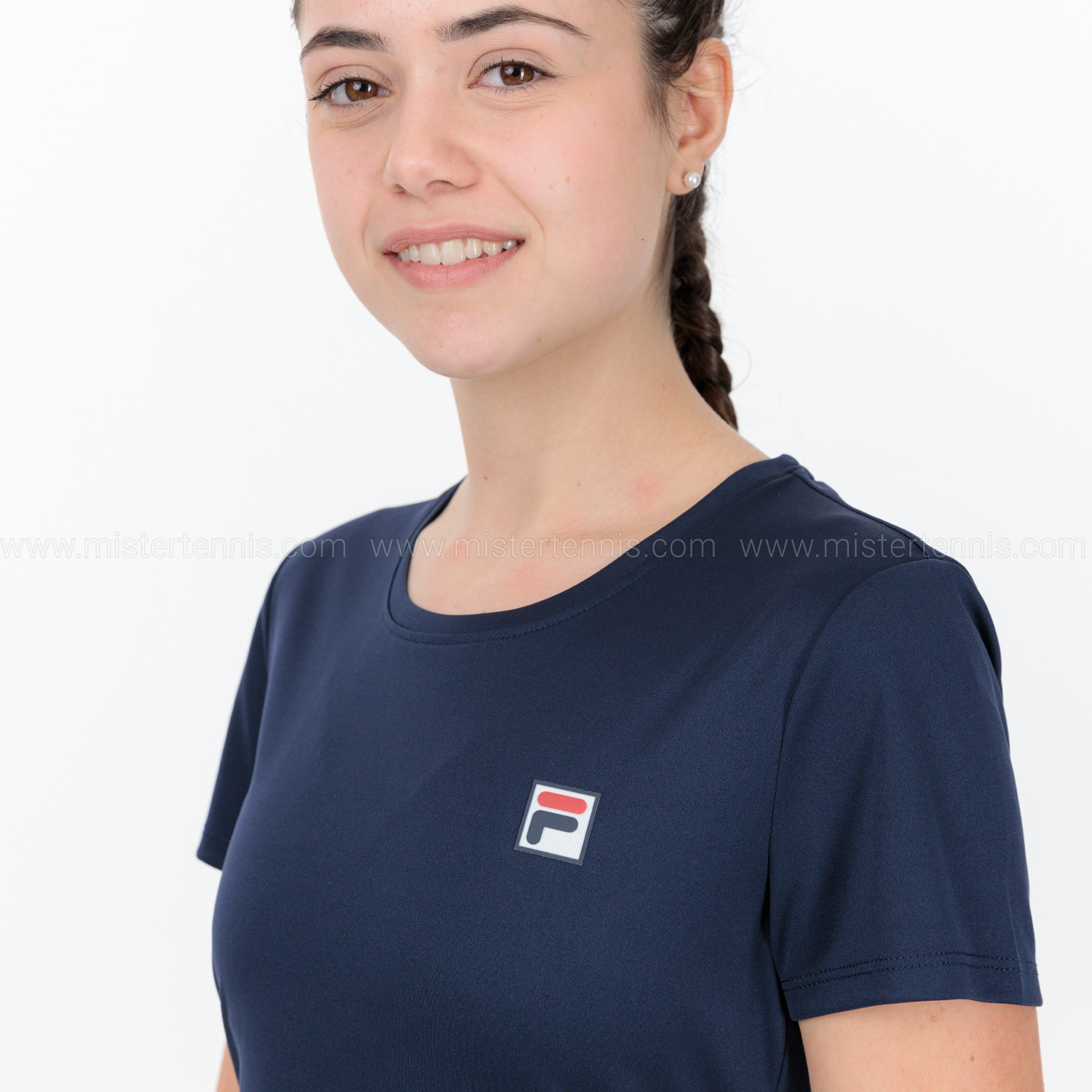 Maglietta Donna Shirtarena Blu Navy Taglia M – Cotone Lycra Girocollo Vestibilità Femminile