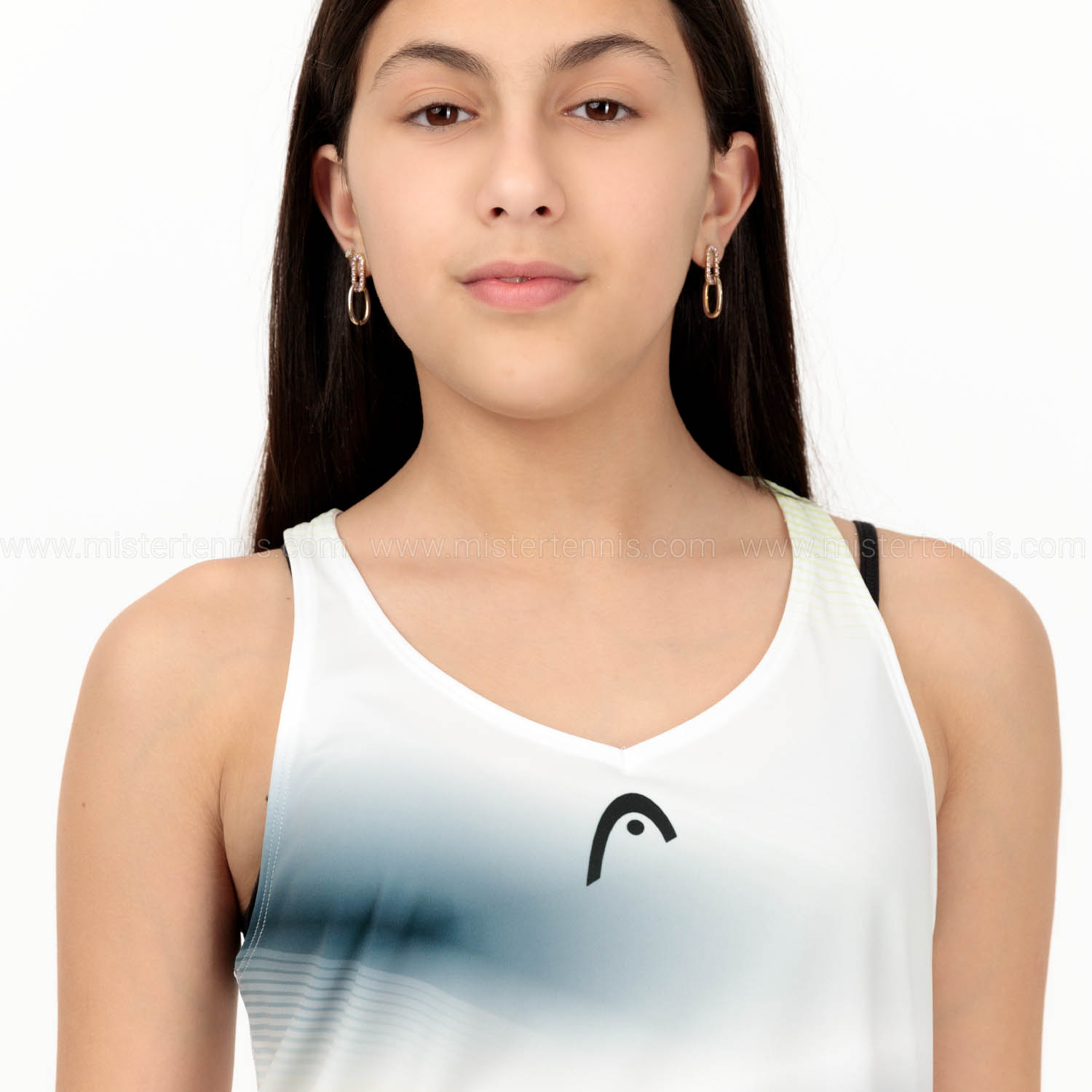 Head Agility Logo Top Niña - White/Print Perf W